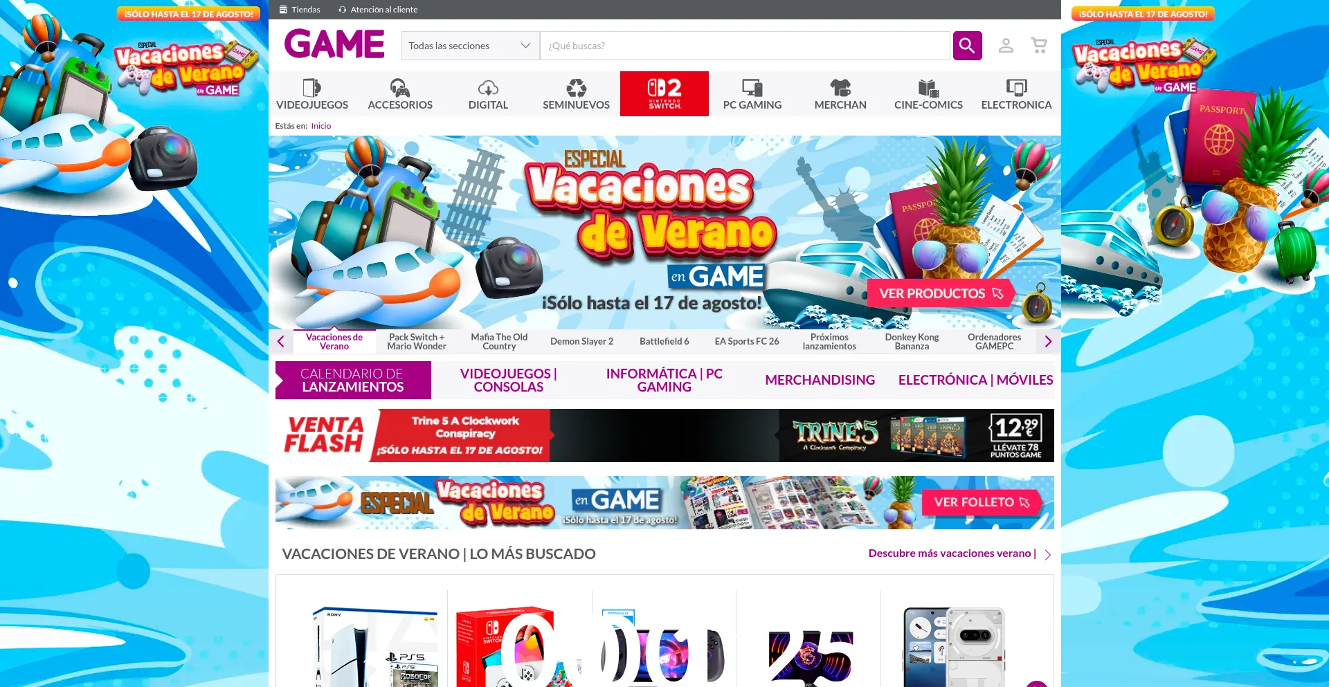 Website screenshot of Game.es