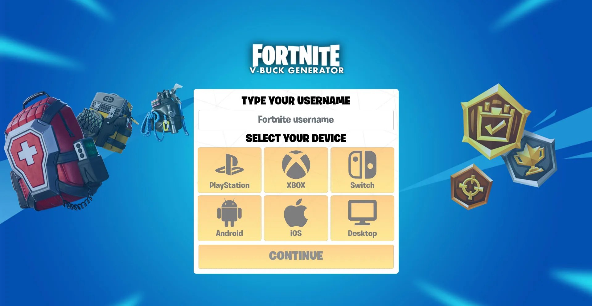 Website screenshot of Gamebucks.org