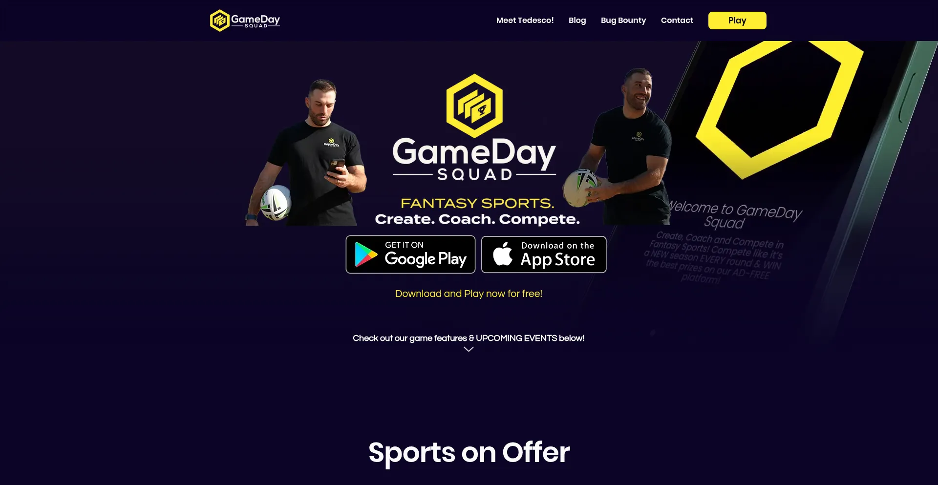 Website screenshot of Gamedaysquad.com.au