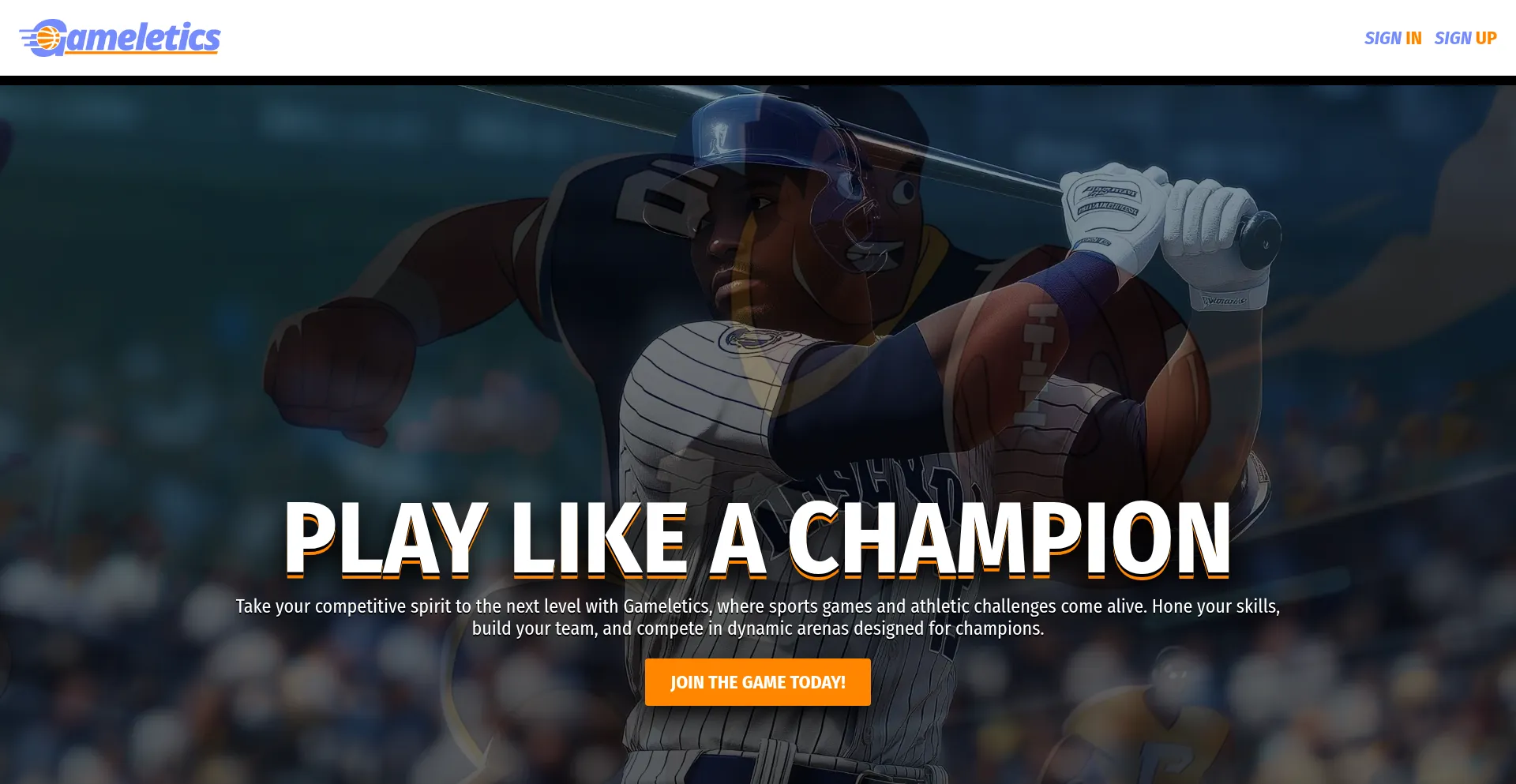 Website screenshot of Gameletics.net