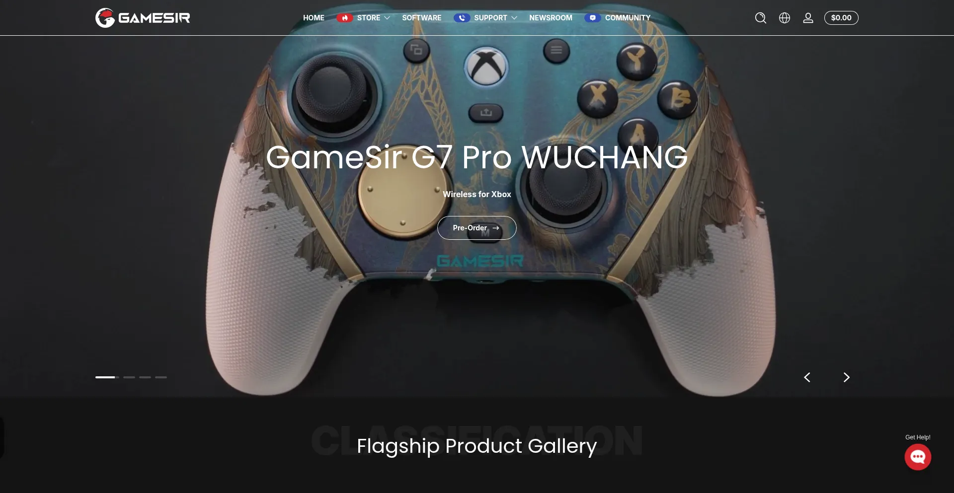 Website screenshot of Gamesir.hk