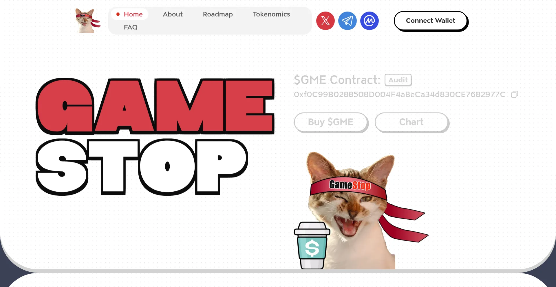 Website screenshot of Gamestopcoin.net