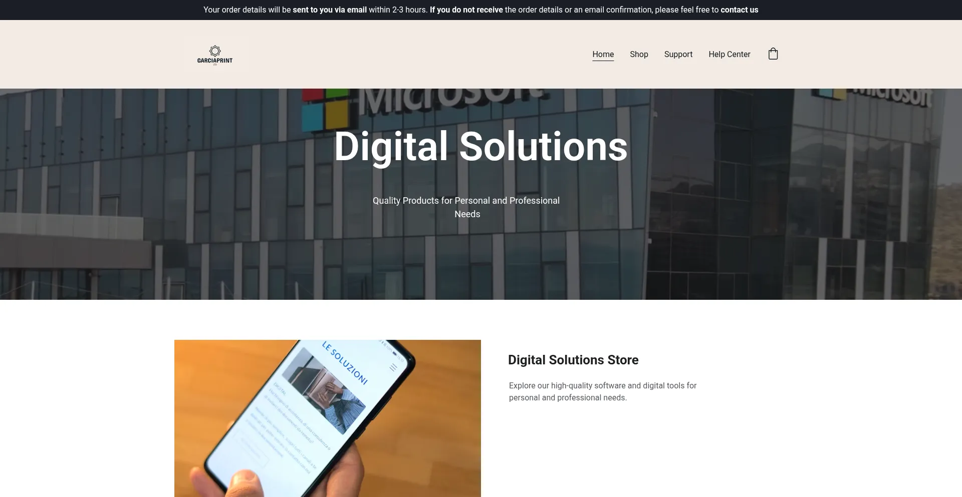 Website screenshot of Garciaprint.com