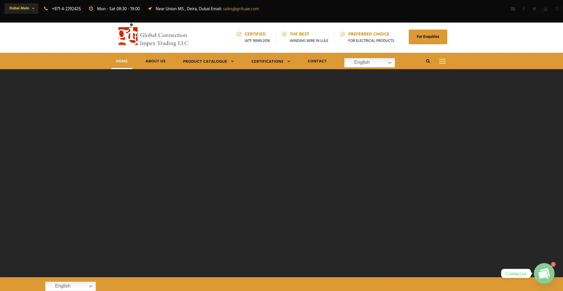 Website screenshot of Gcituae.com