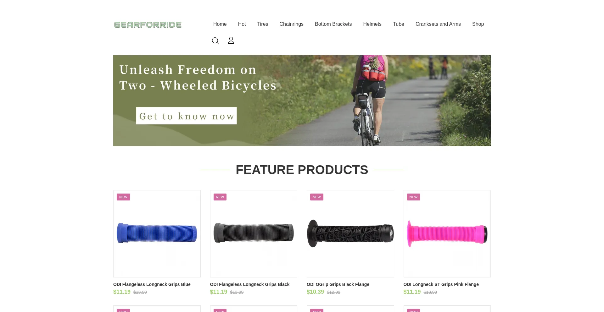 Website screenshot of Gearforride.com
