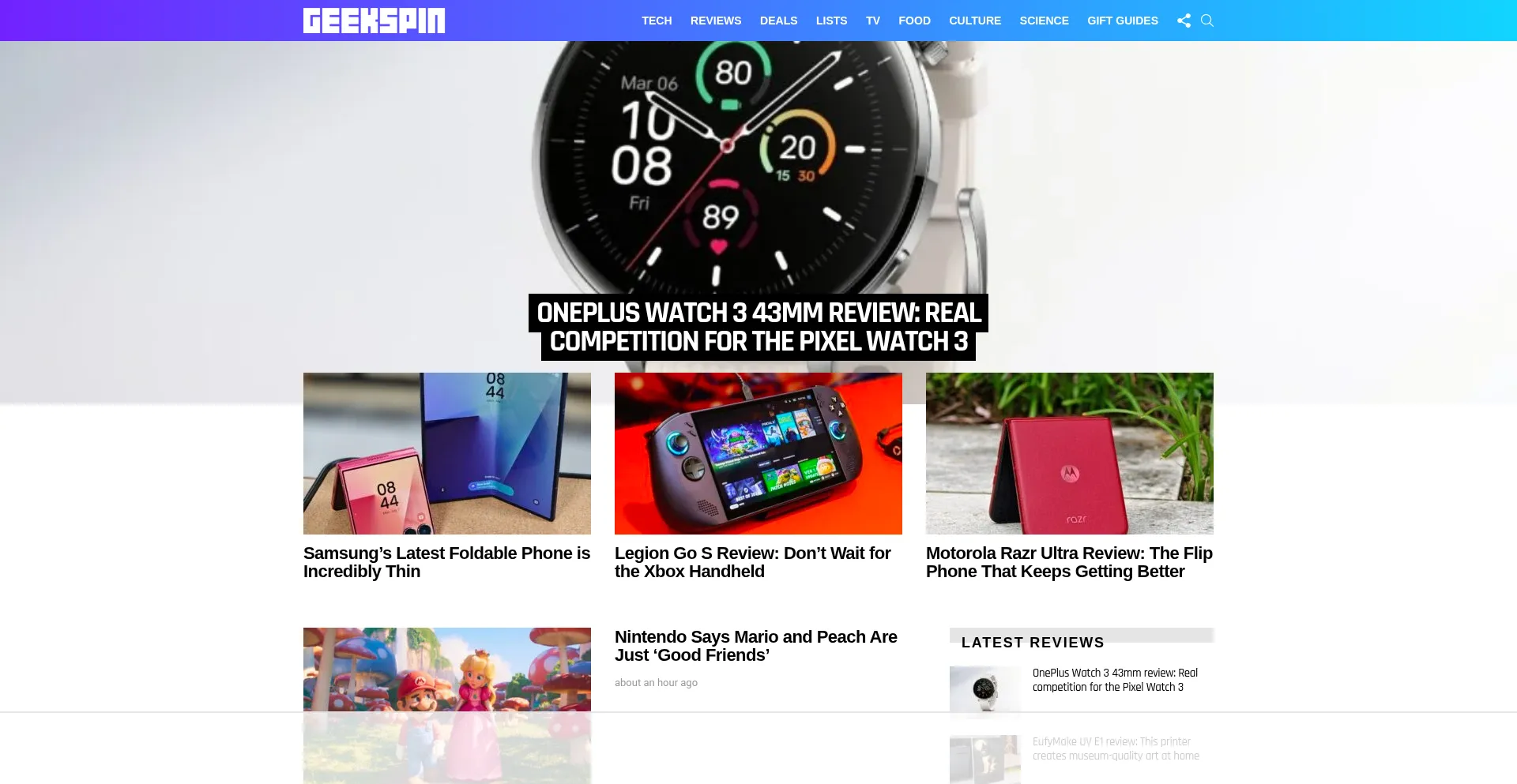 Website screenshot of Geekspin.co
