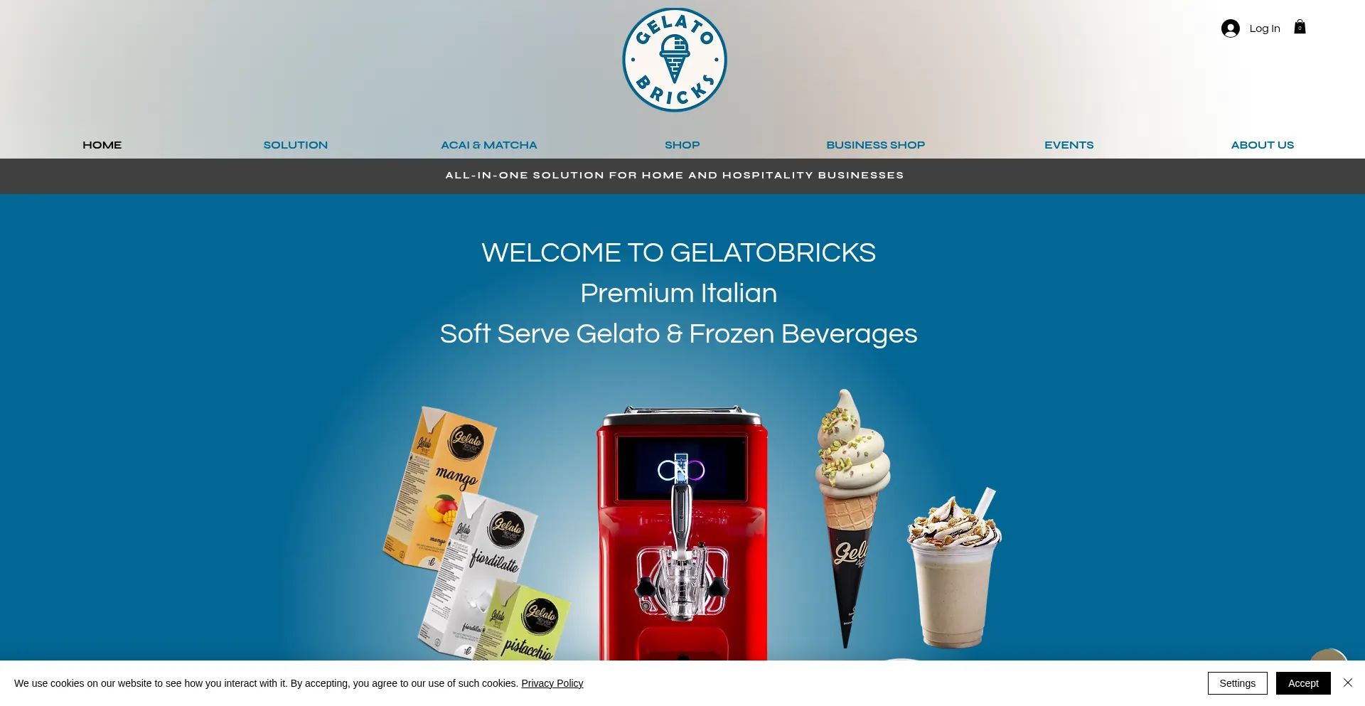 Website screenshot of Gelatobricks.co.uk
