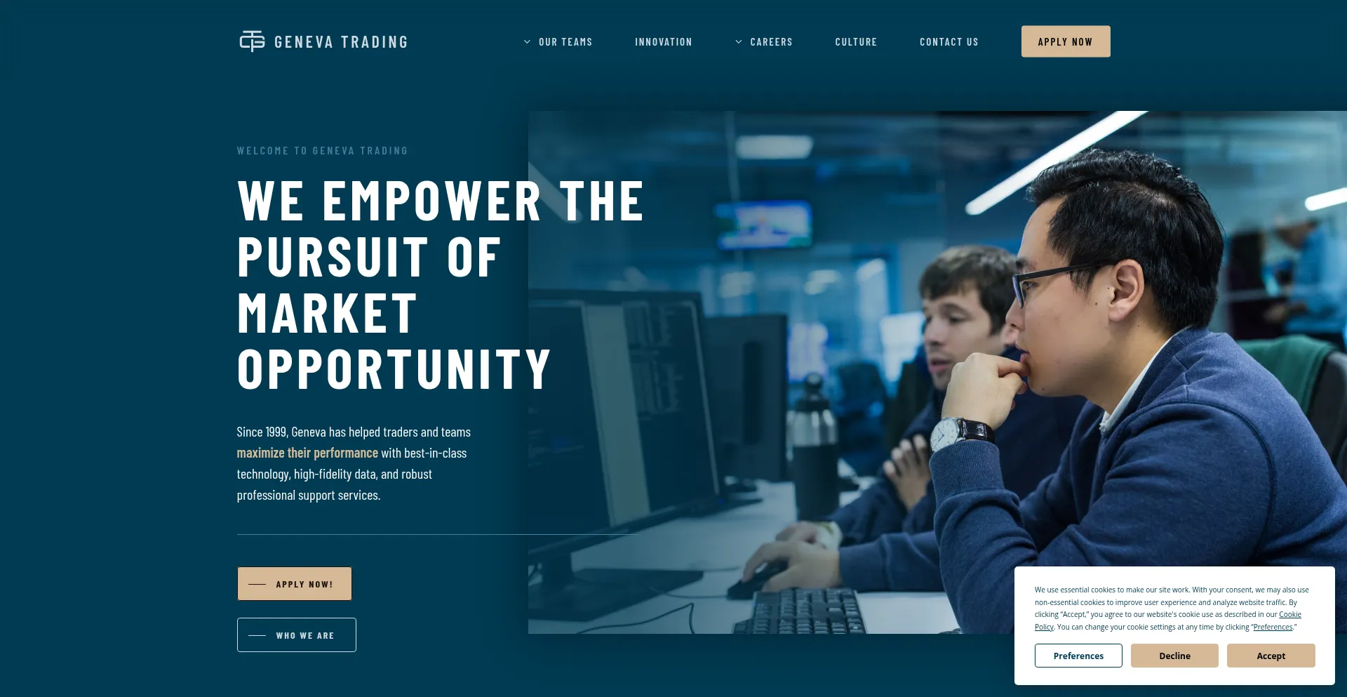Website screenshot of Genevatrading.com