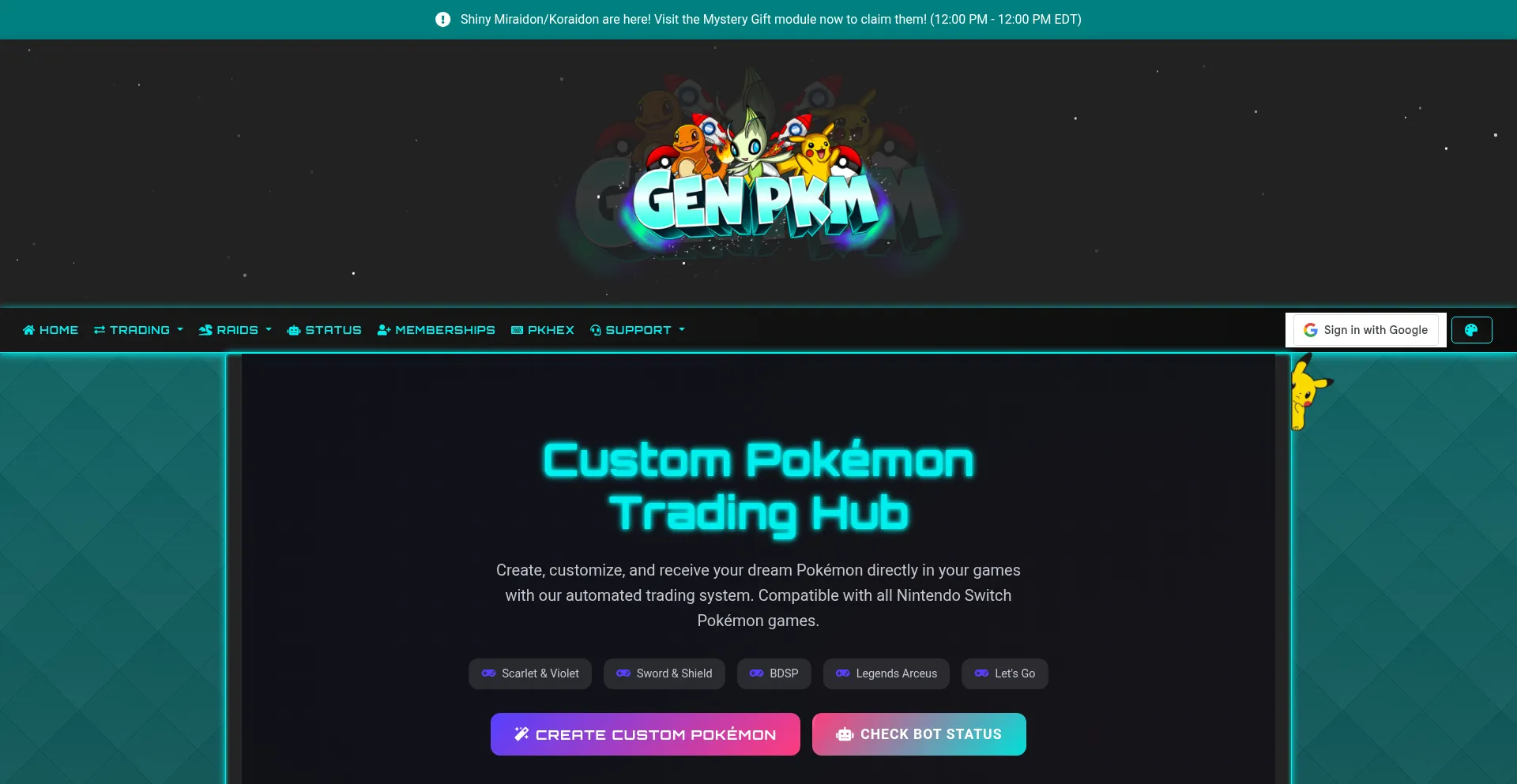 Genpkm.com Screenshot