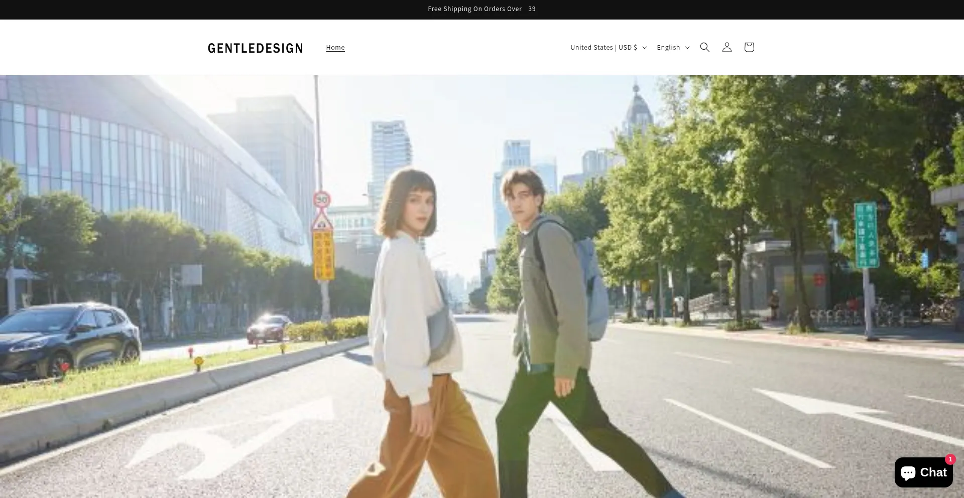 Website screenshot of Gentledesign.shop