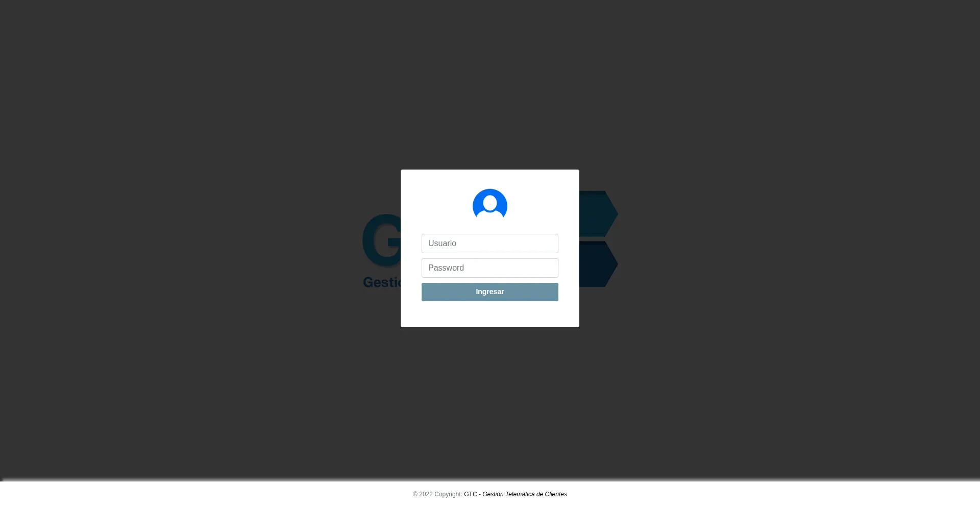Website screenshot of Gestion.soportegtc.com