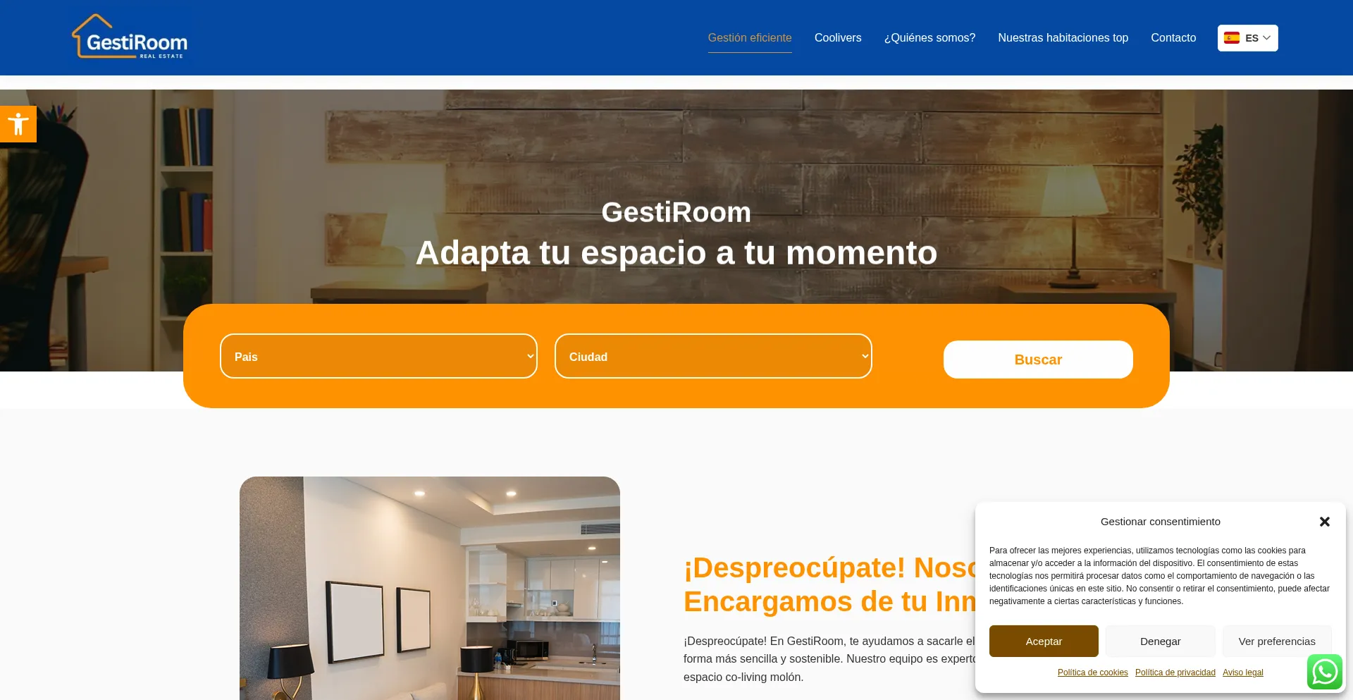 Website screenshot of Gestiroom.com