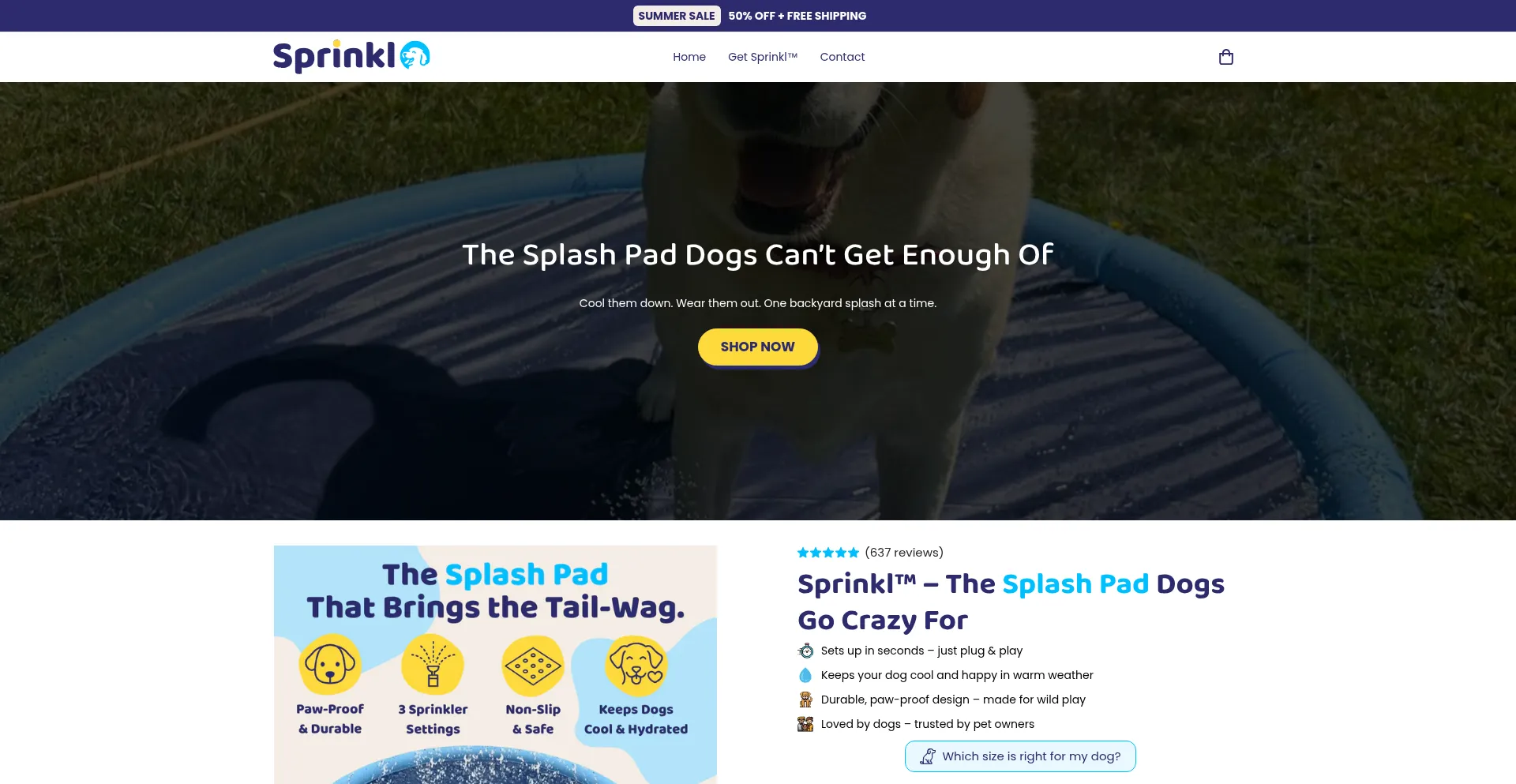 Website screenshot of Get-sprinkl.co.uk