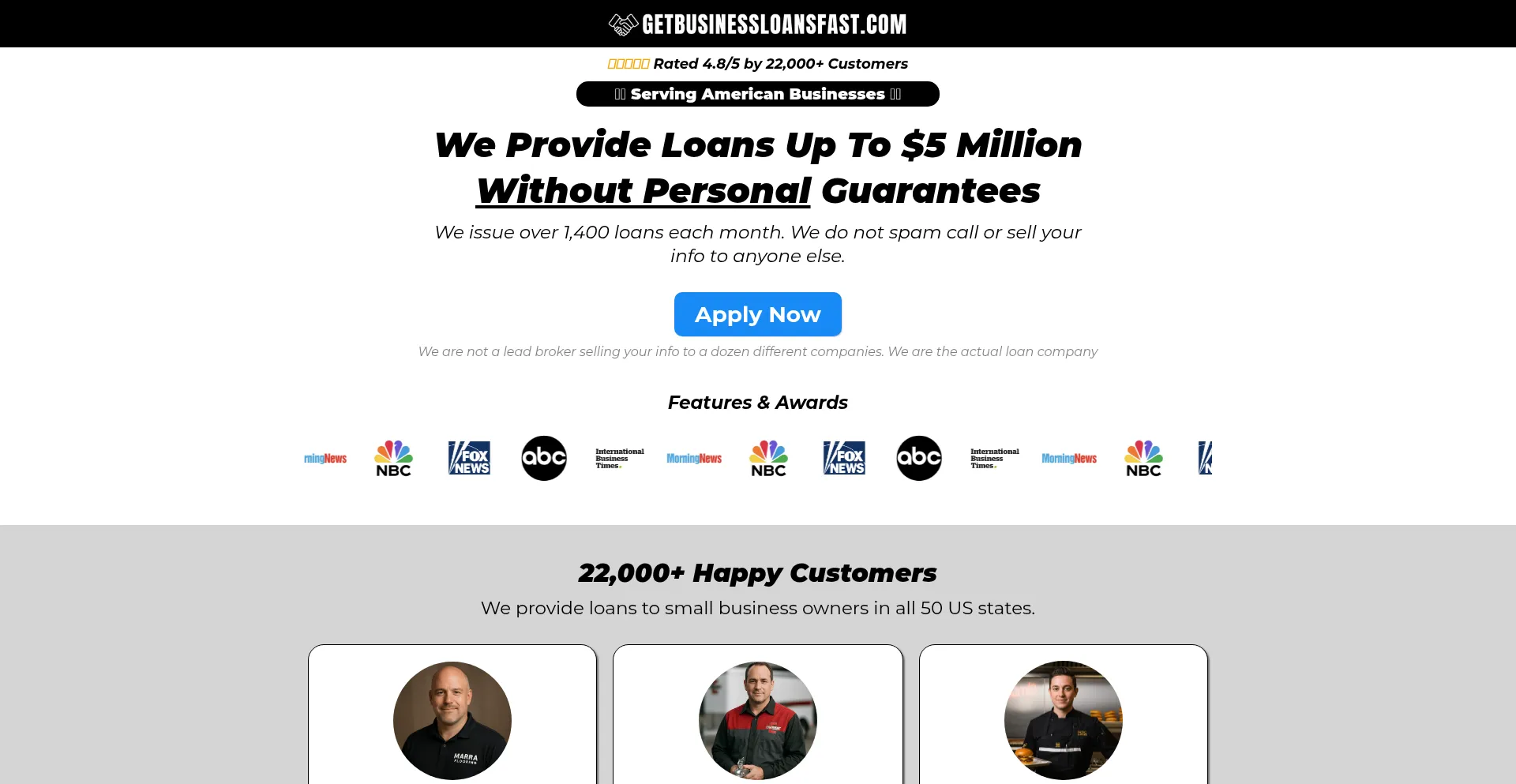 Getbusinessloansfast.com Screenshot