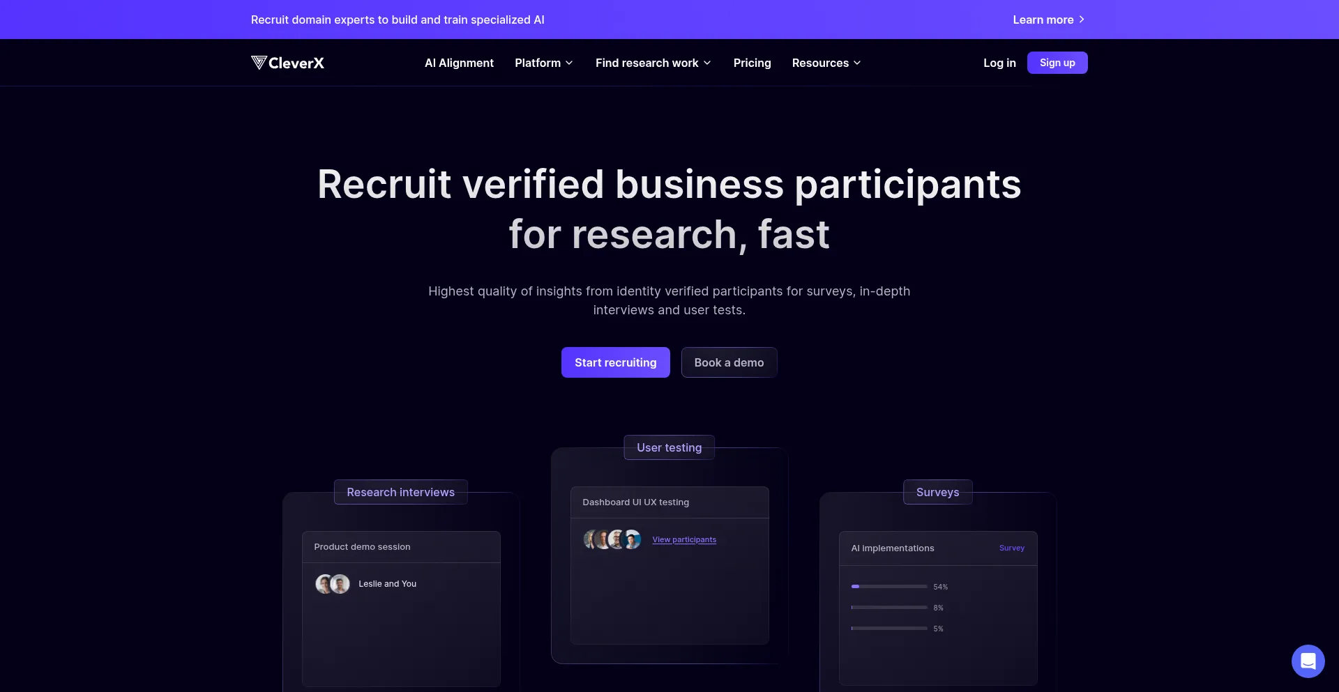 Website screenshot of Getcleverxresearch.xyz
