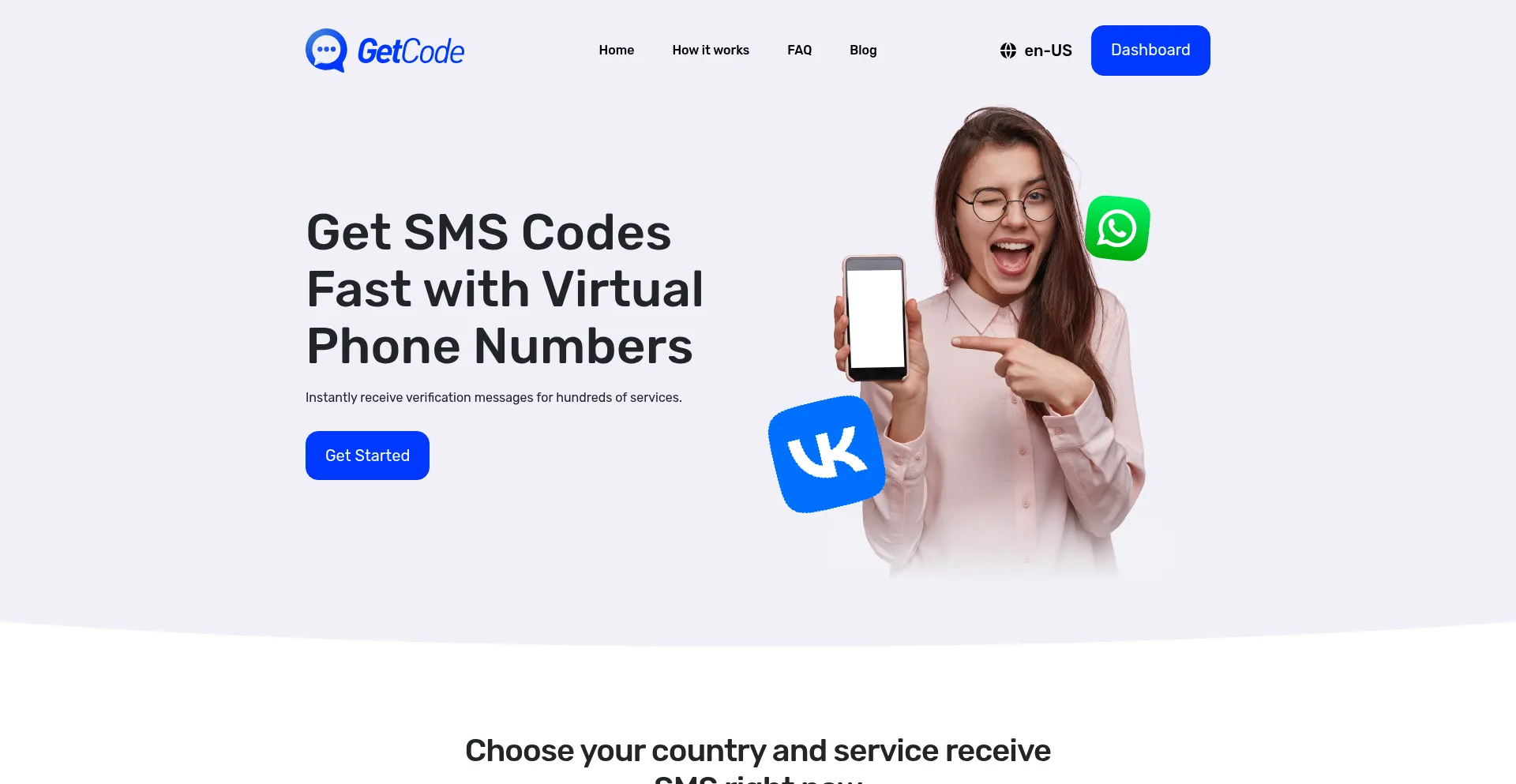 Website screenshot of Getcodeapp.com