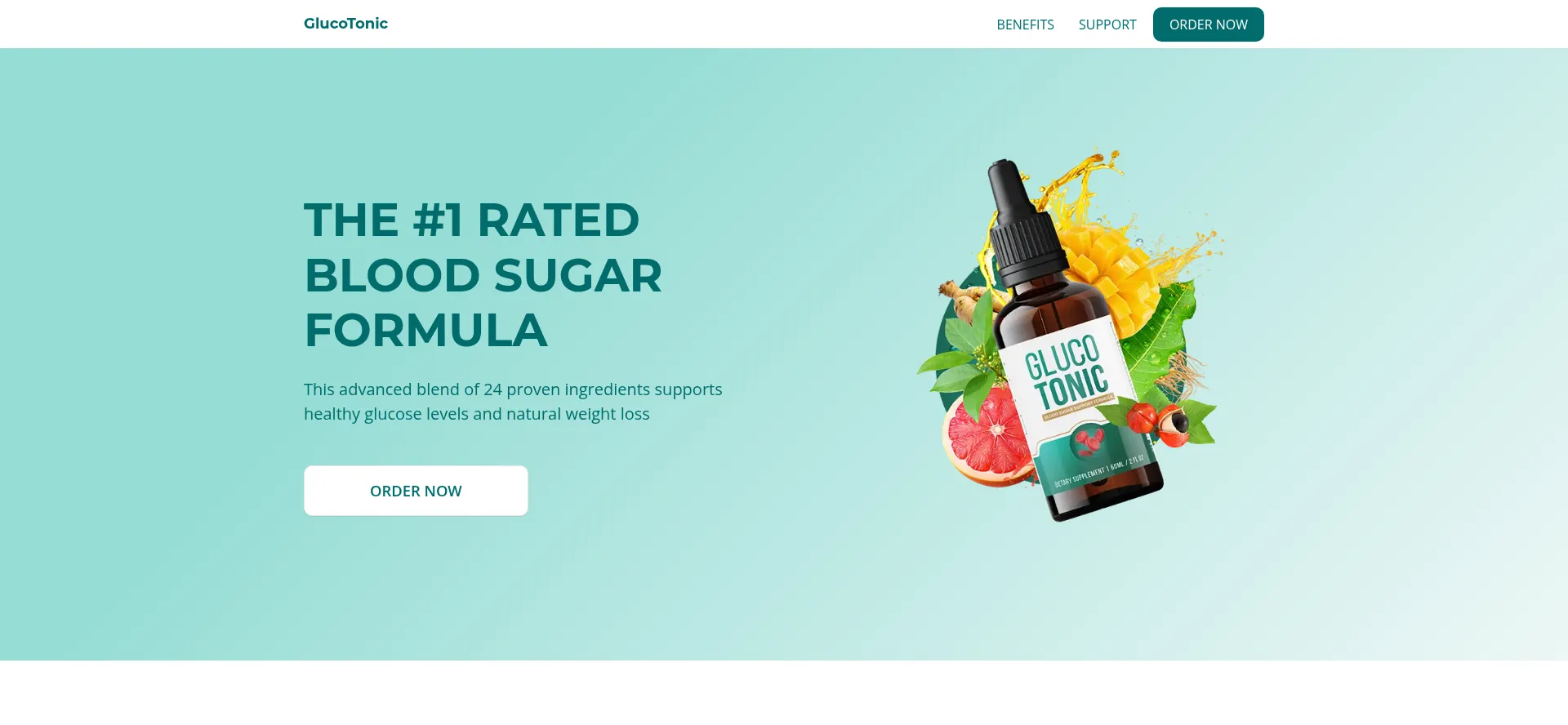 Website screenshot of Getglucotonic.com