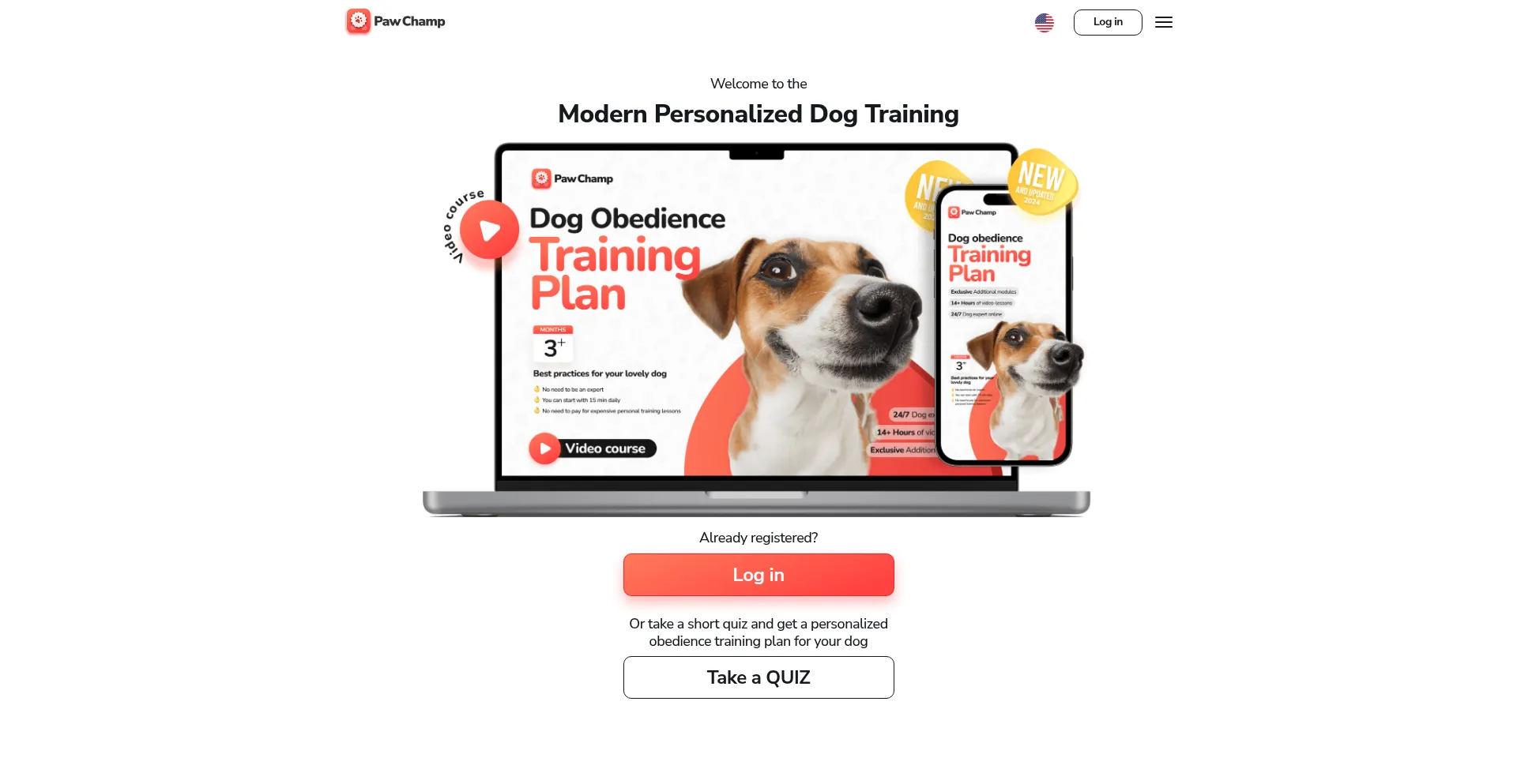 Website screenshot of Getpawchamp.com
