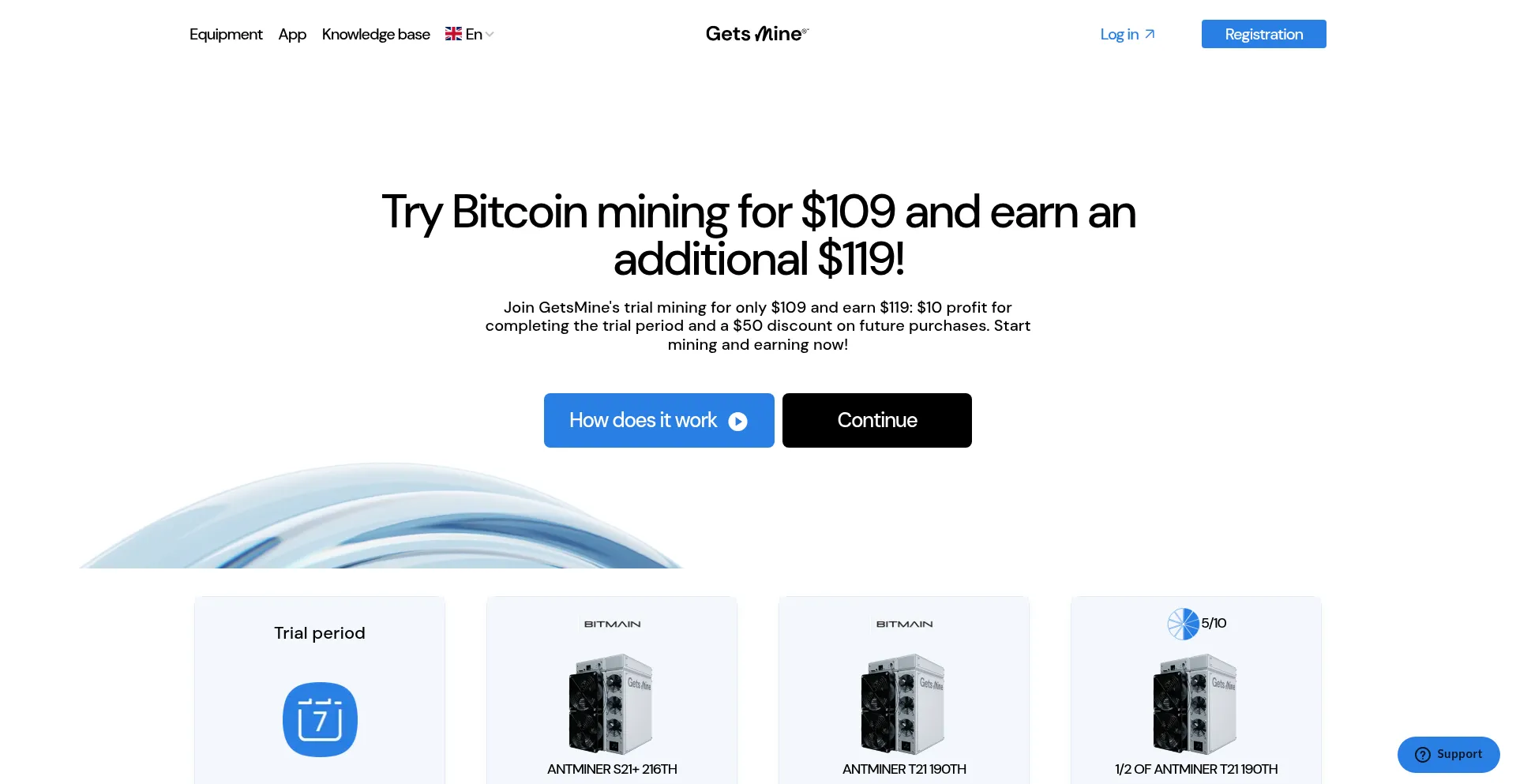 Website screenshot of Getsmine.io