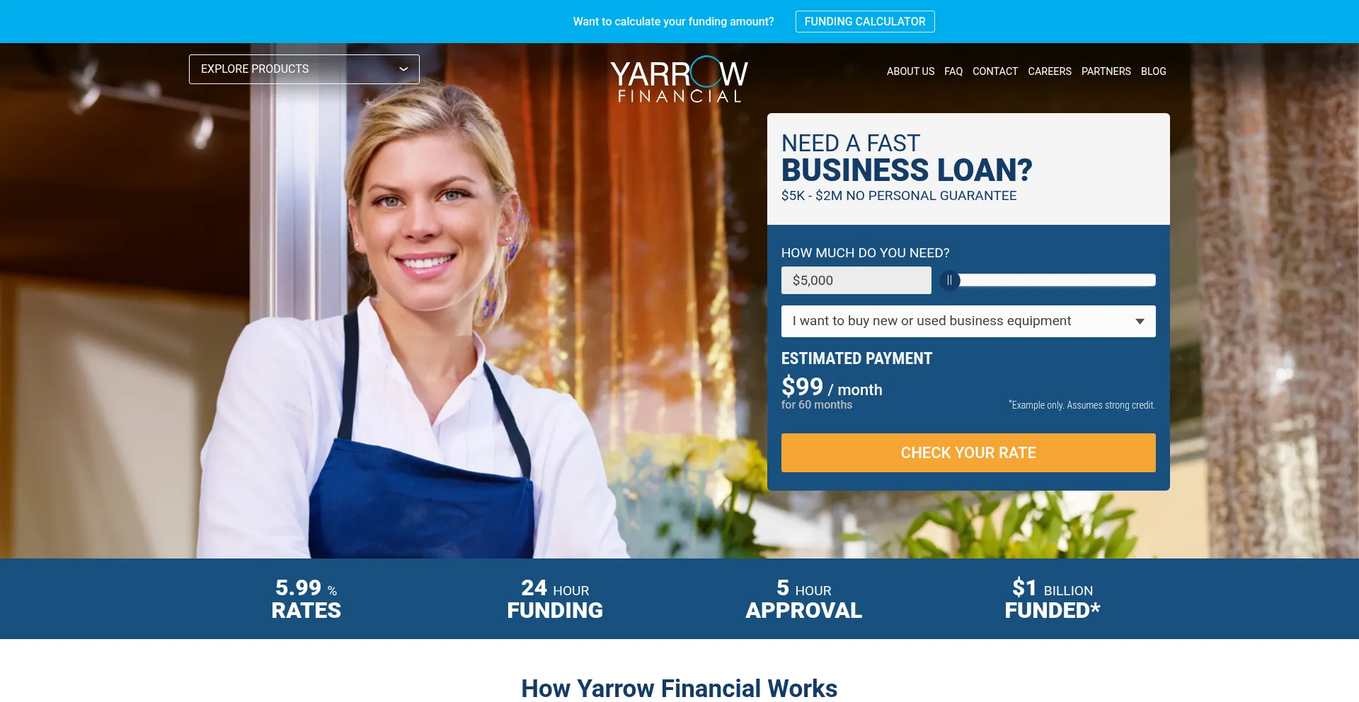 Website screenshot of Getyarrow.com
