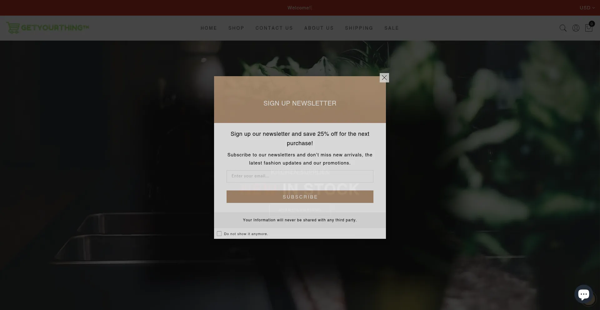 Website screenshot of Getyourthing.com
