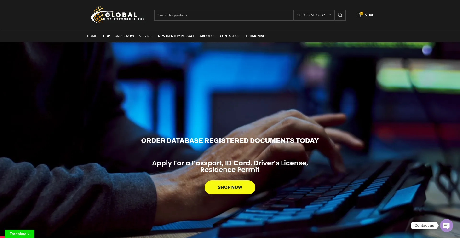 Website screenshot of Ghset.com
