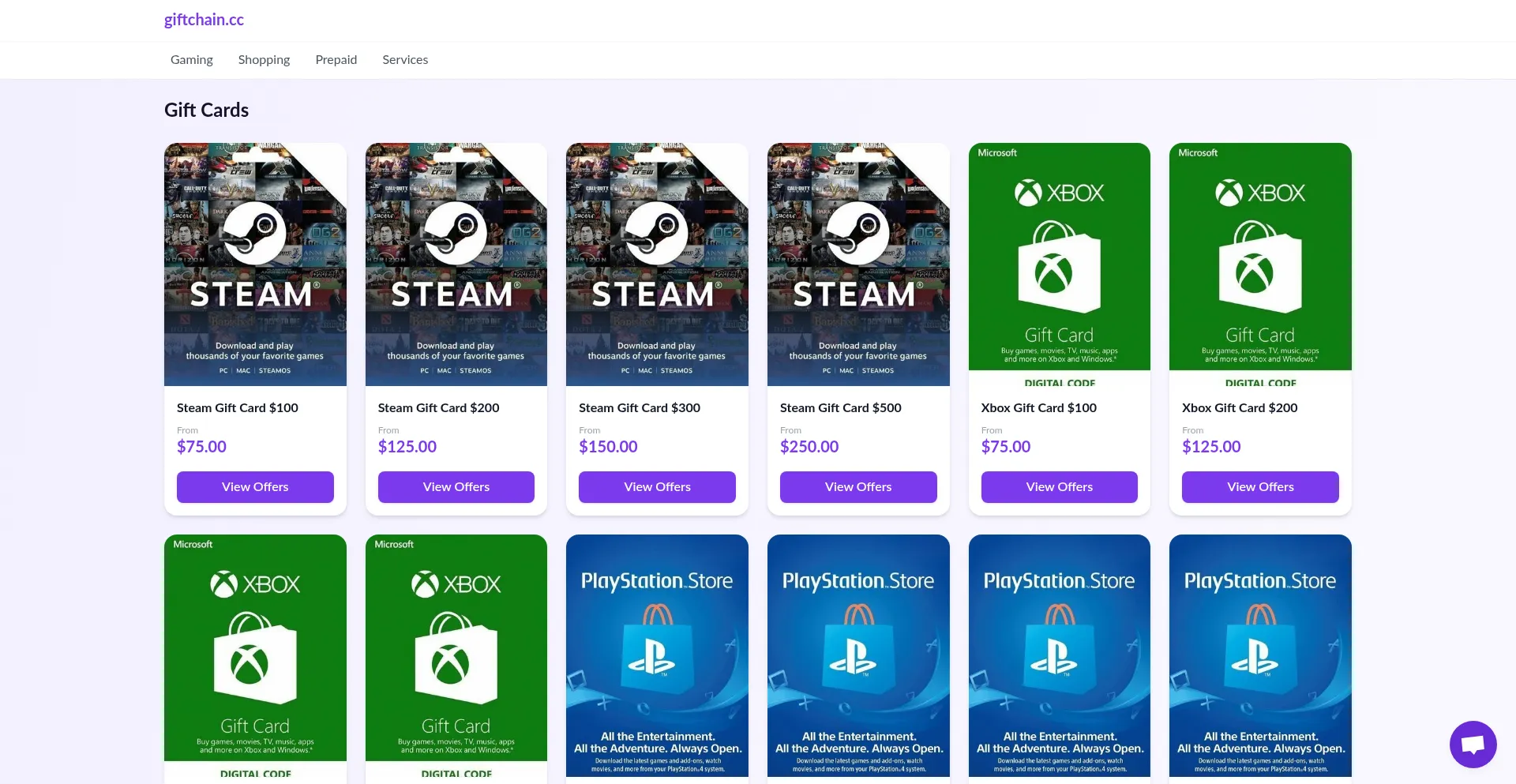 Giftchain.cc Screenshot