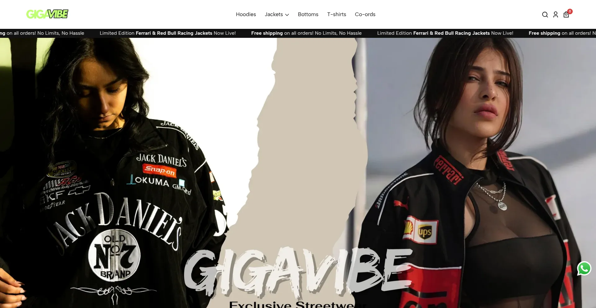 Website screenshot of Gigavibe.in