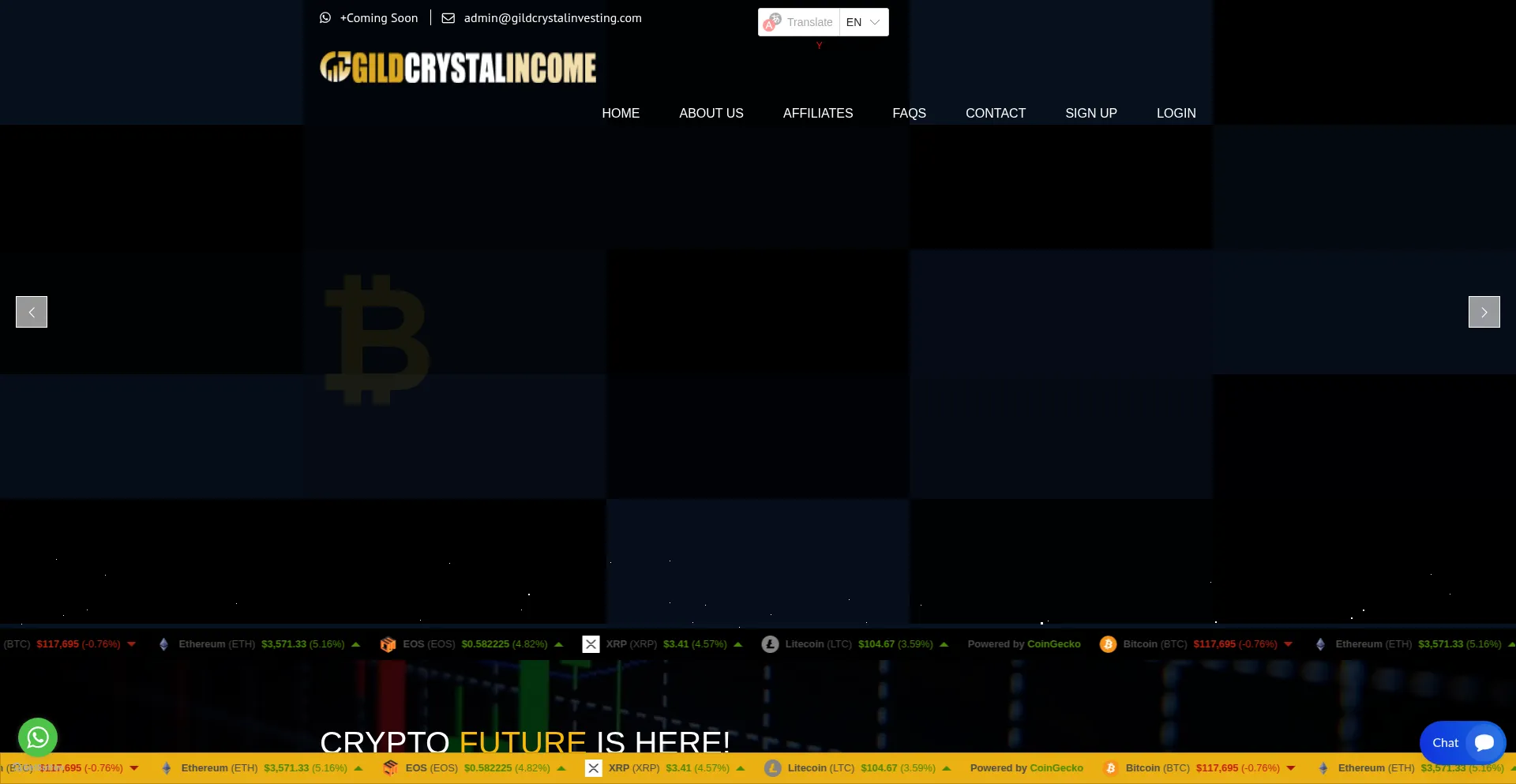 Website screenshot of Gildcrystalinvesting.com