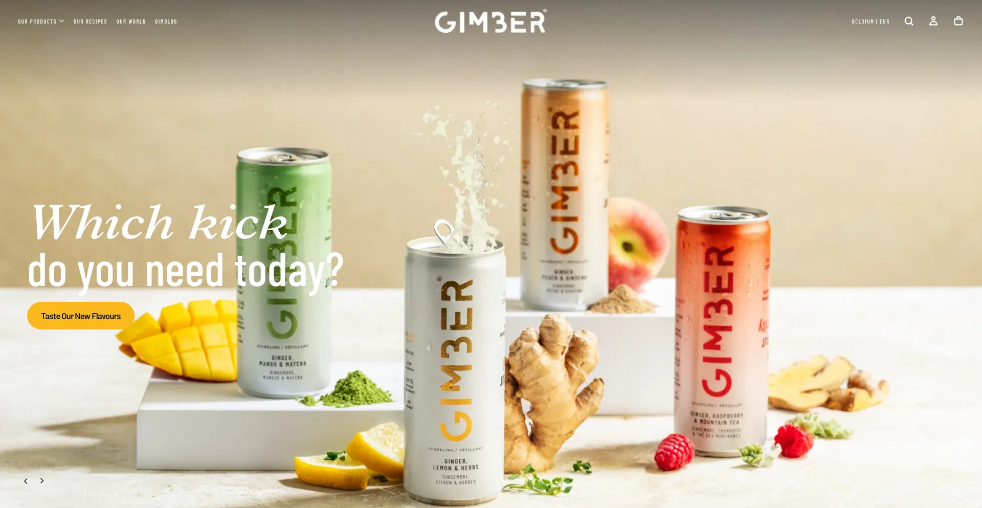 Website screenshot of Gimber.com