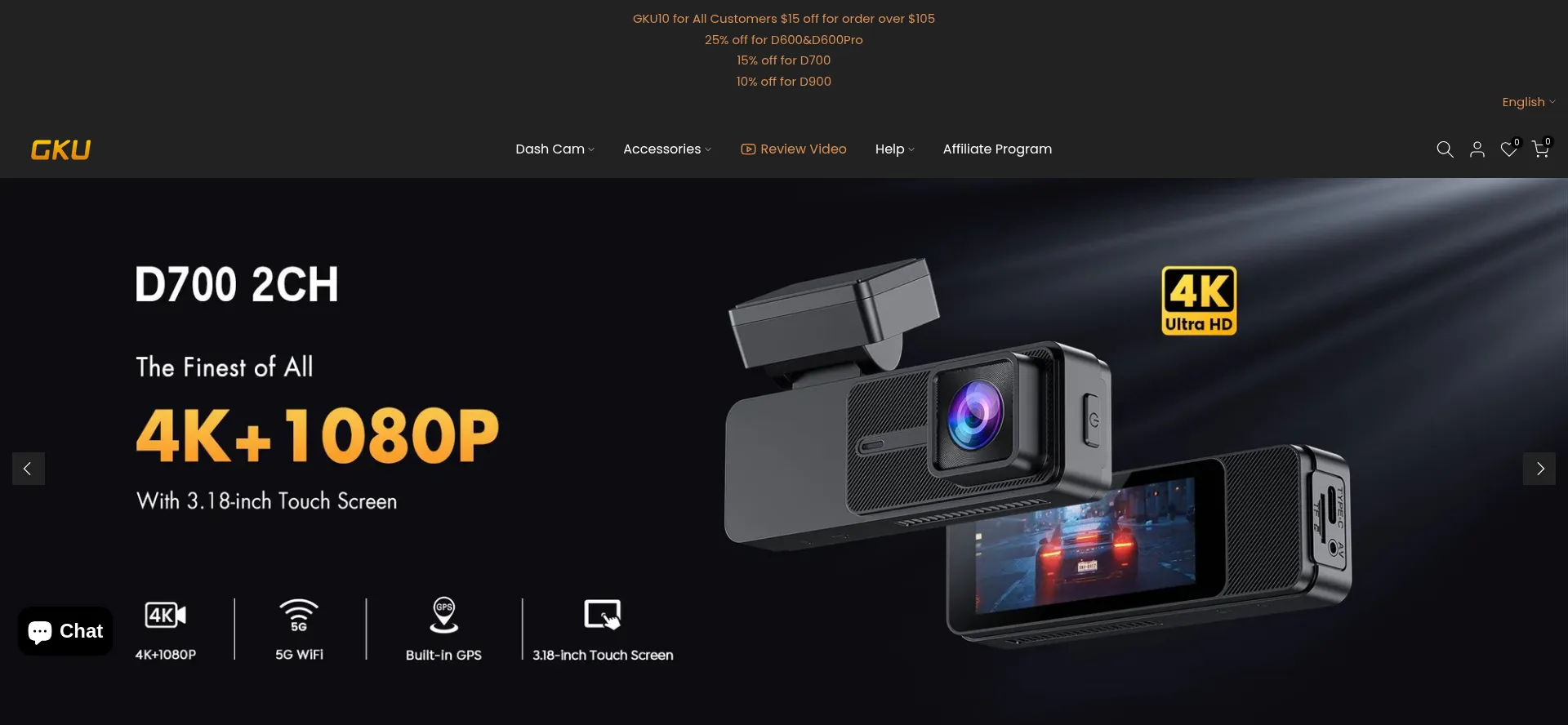 Website screenshot of Gkutech.com
