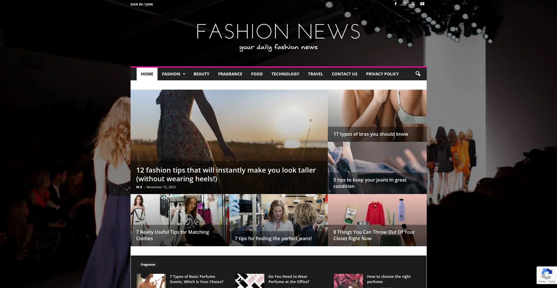 Website screenshot of Glam.trendalike.com