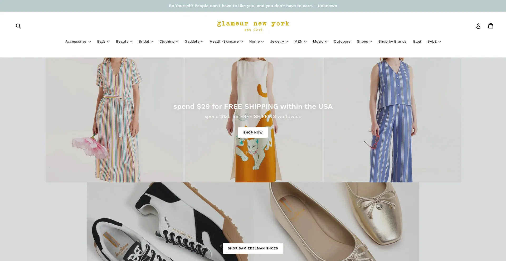 Website screenshot of Glameur.com