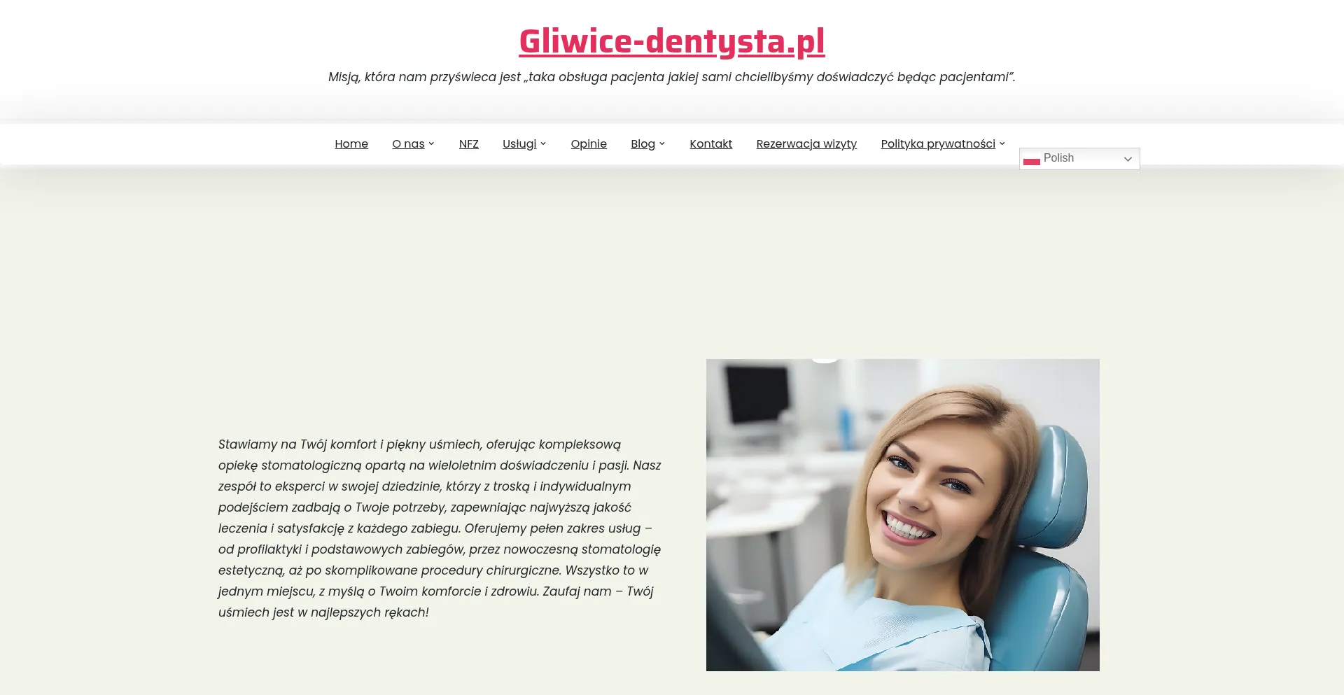 Website screenshot of Gliwice-dentysta.pl