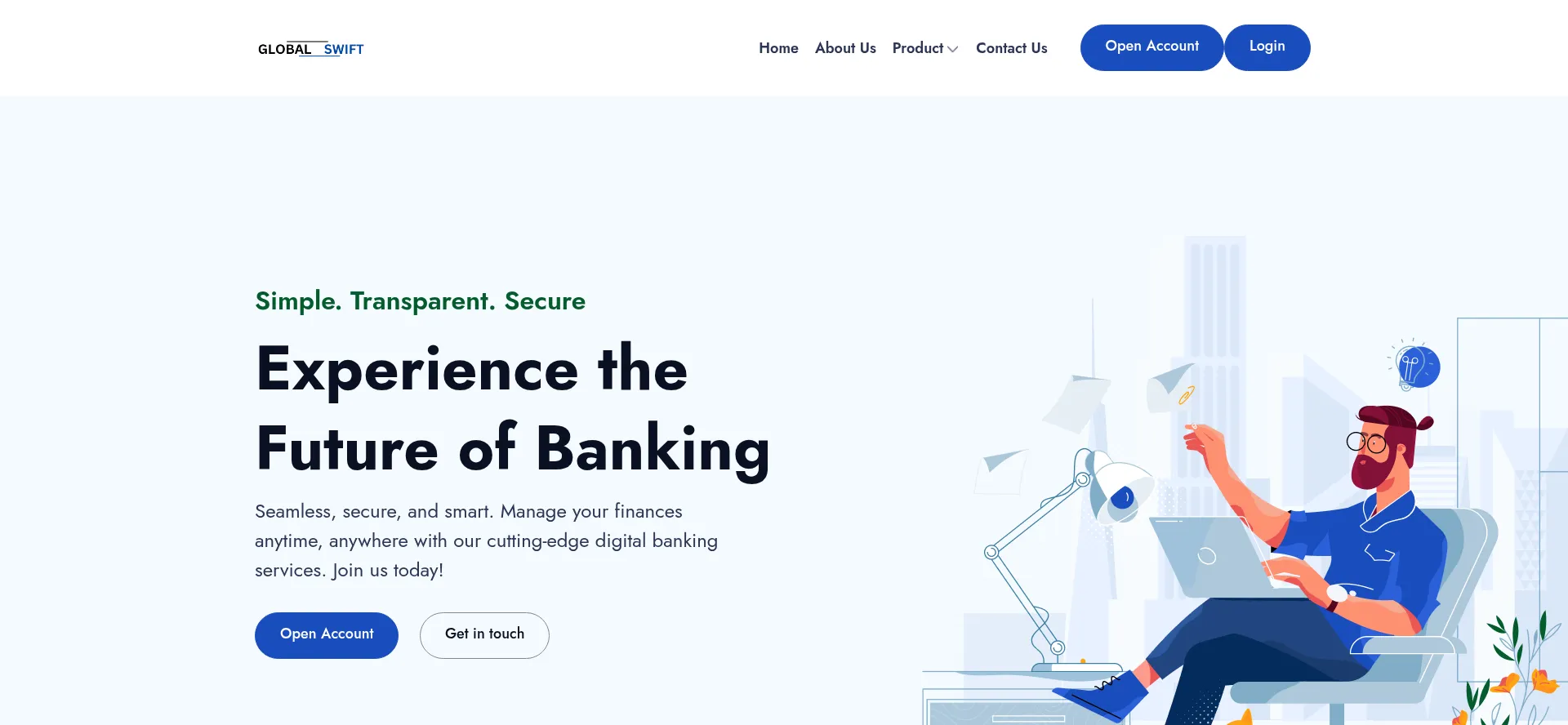 Website screenshot of Global-swift.com