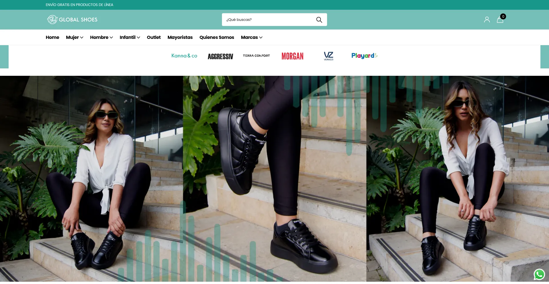 Website screenshot of Globalshoes.com.co
