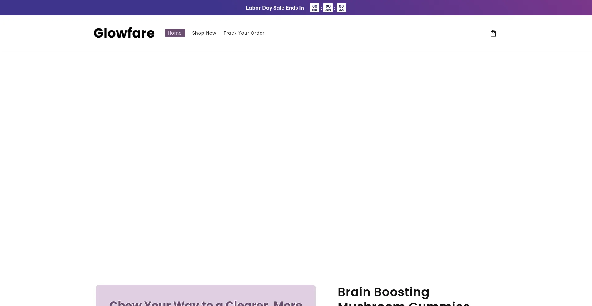 Website screenshot of Glowfare.com
