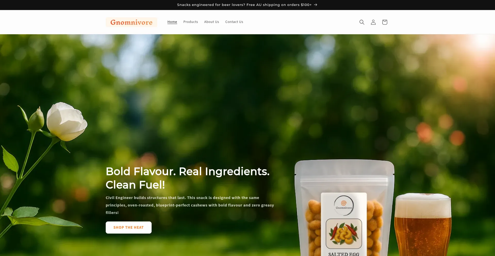 Website screenshot of Gnomnivore.com.au