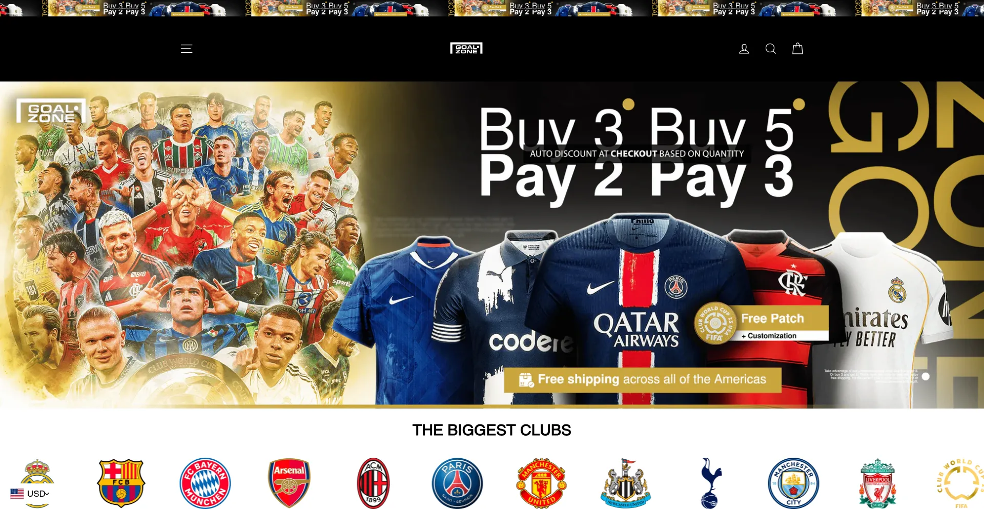 Website screenshot of Goal-zone.world