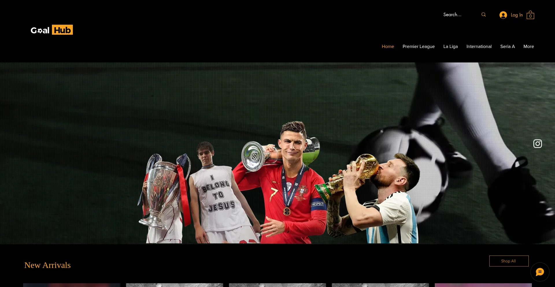 Website screenshot of Goalhubapparel.com