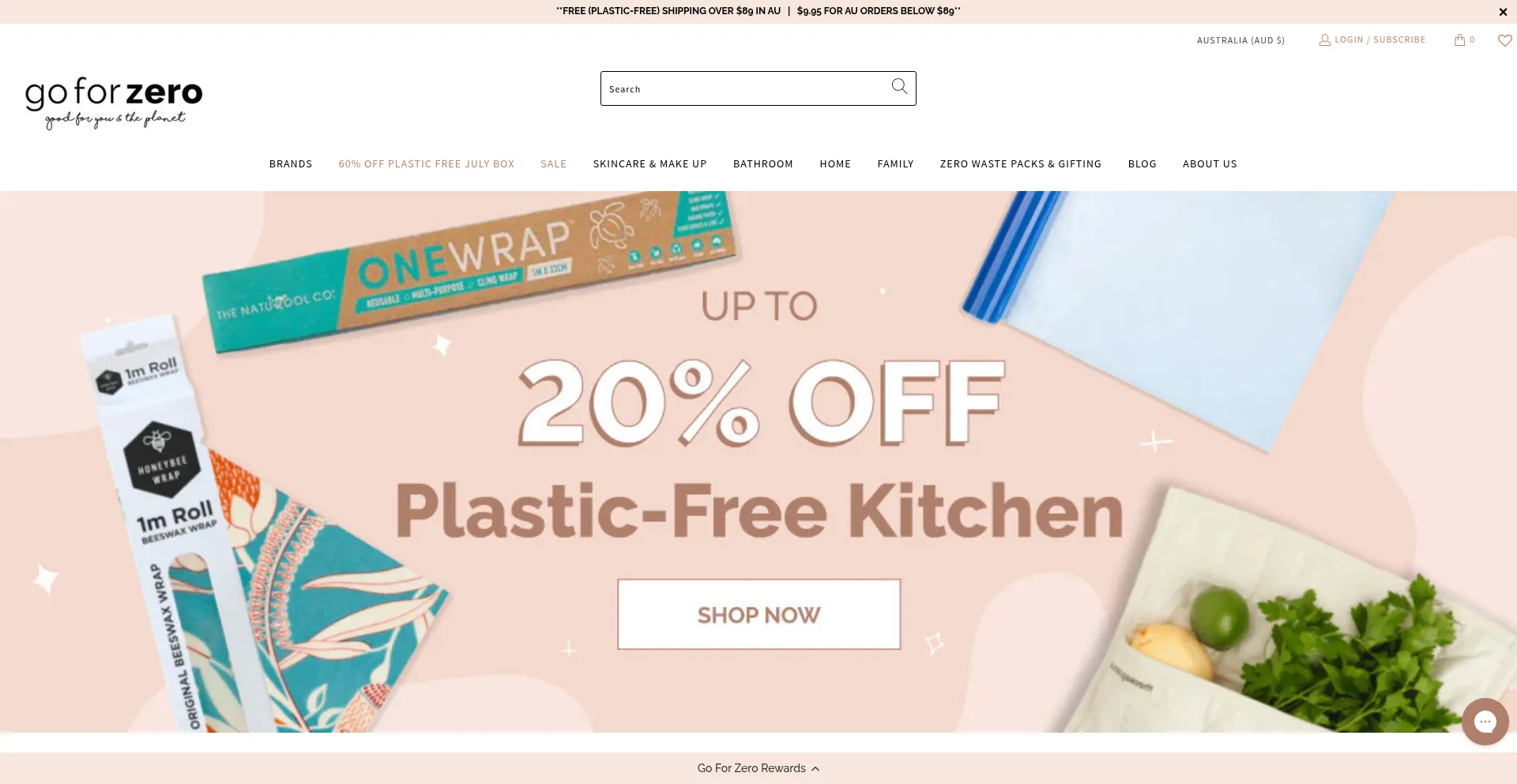 Website screenshot of Goforzero.com.au