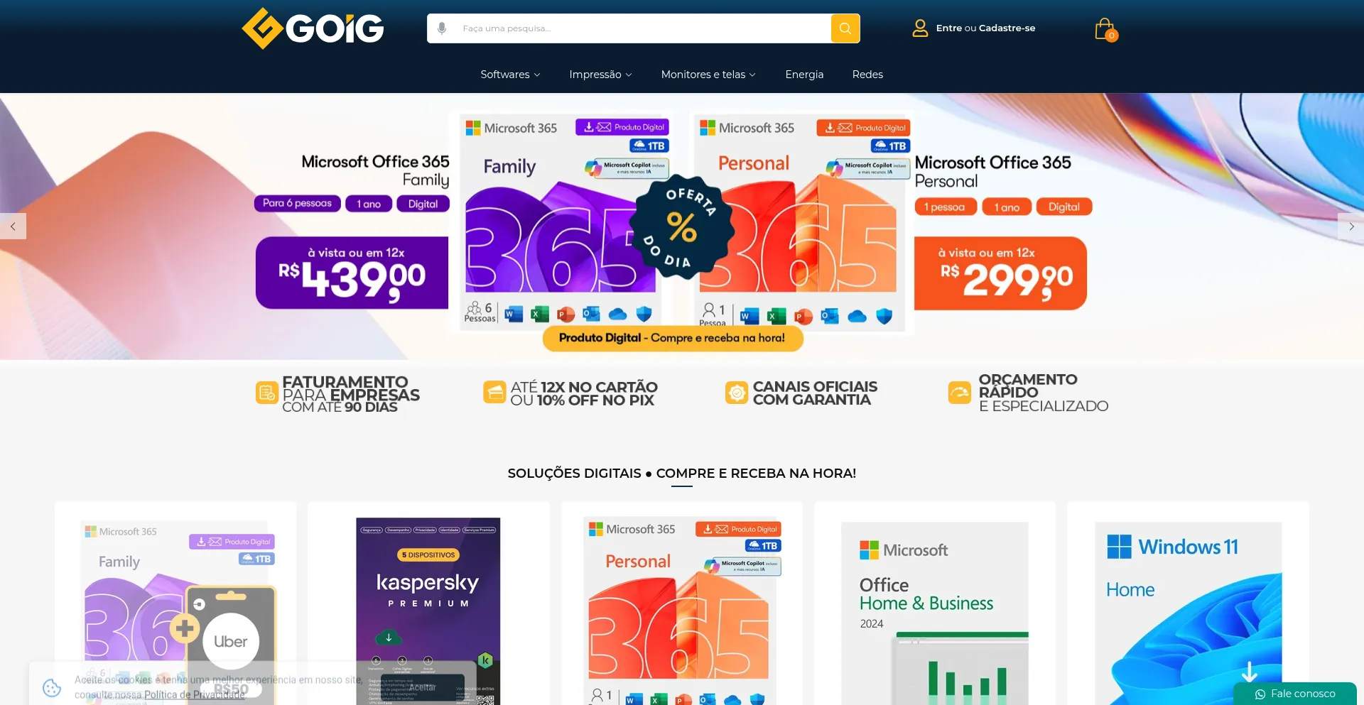 Website screenshot of Goig.com.br