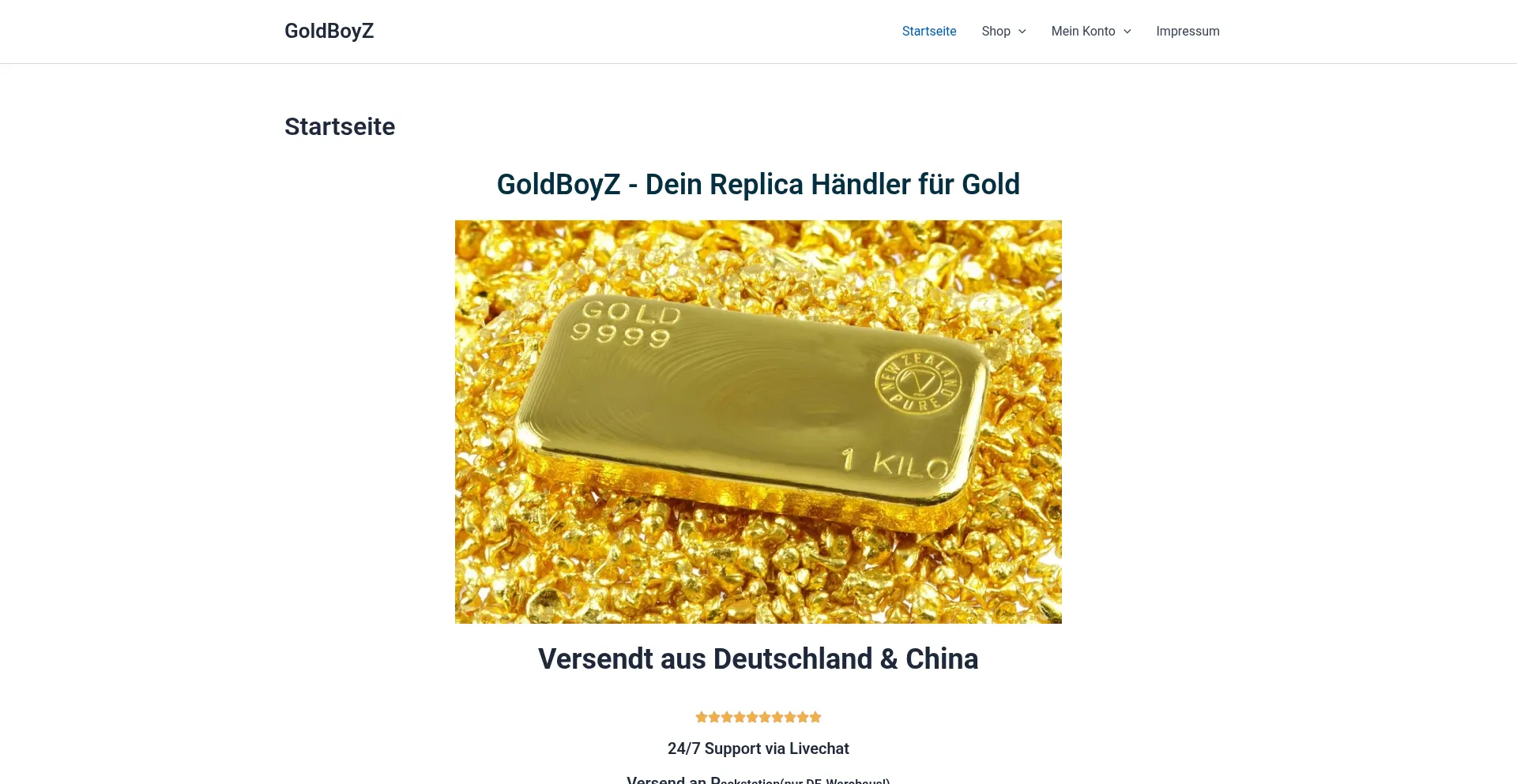 Website screenshot of Goldboyz.cc