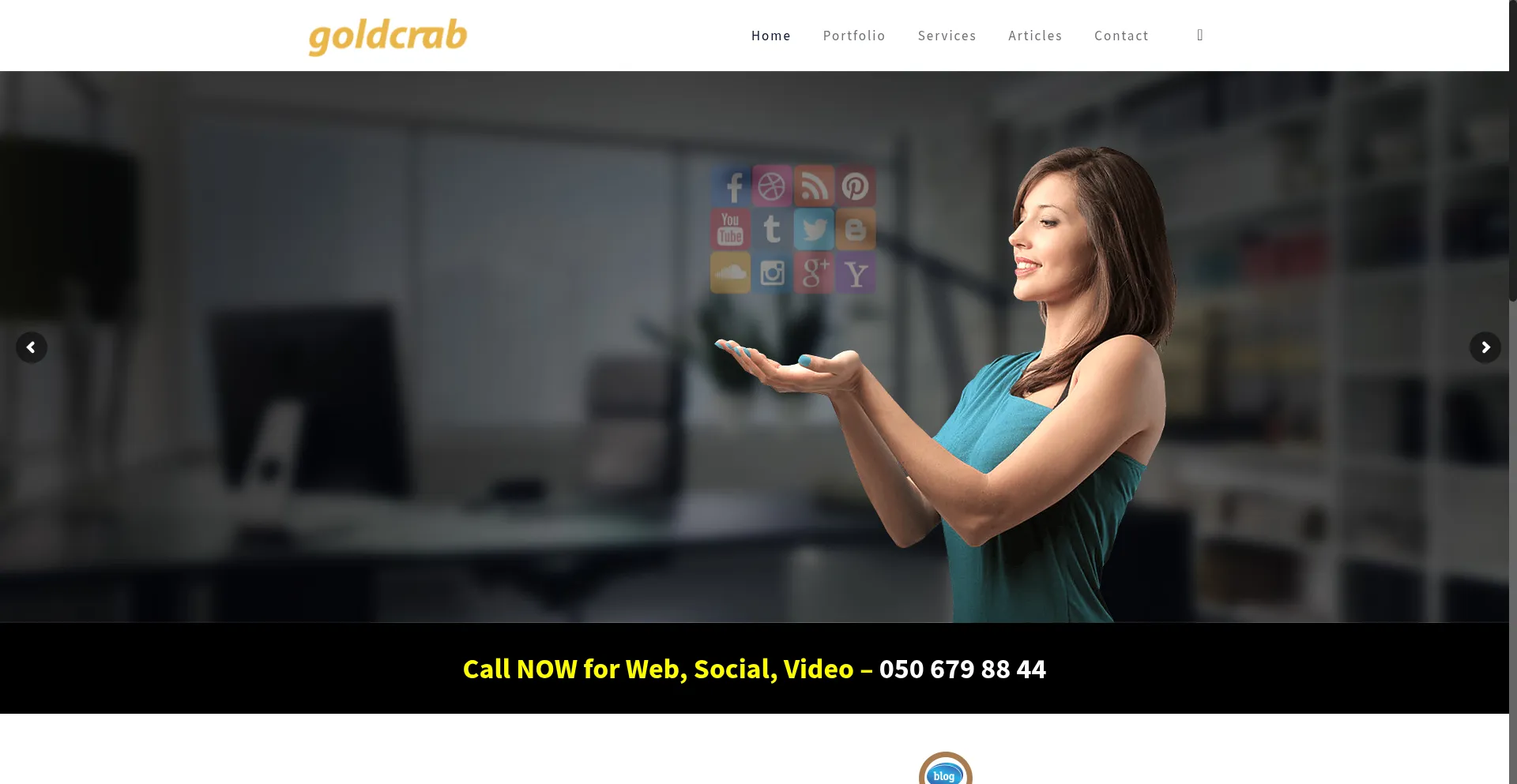 Website screenshot of Goldcrab.com