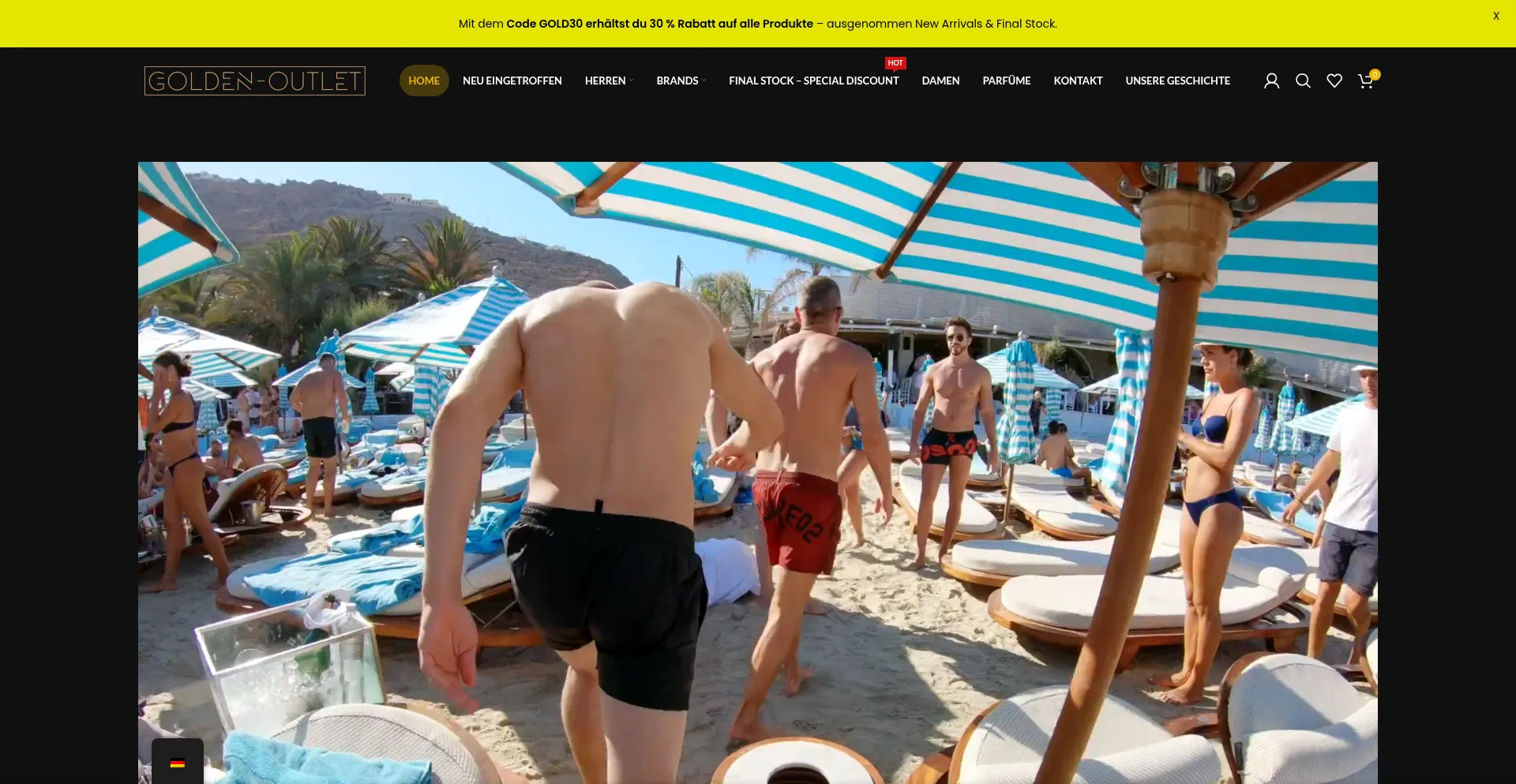 Website screenshot of Golden-outlet.de