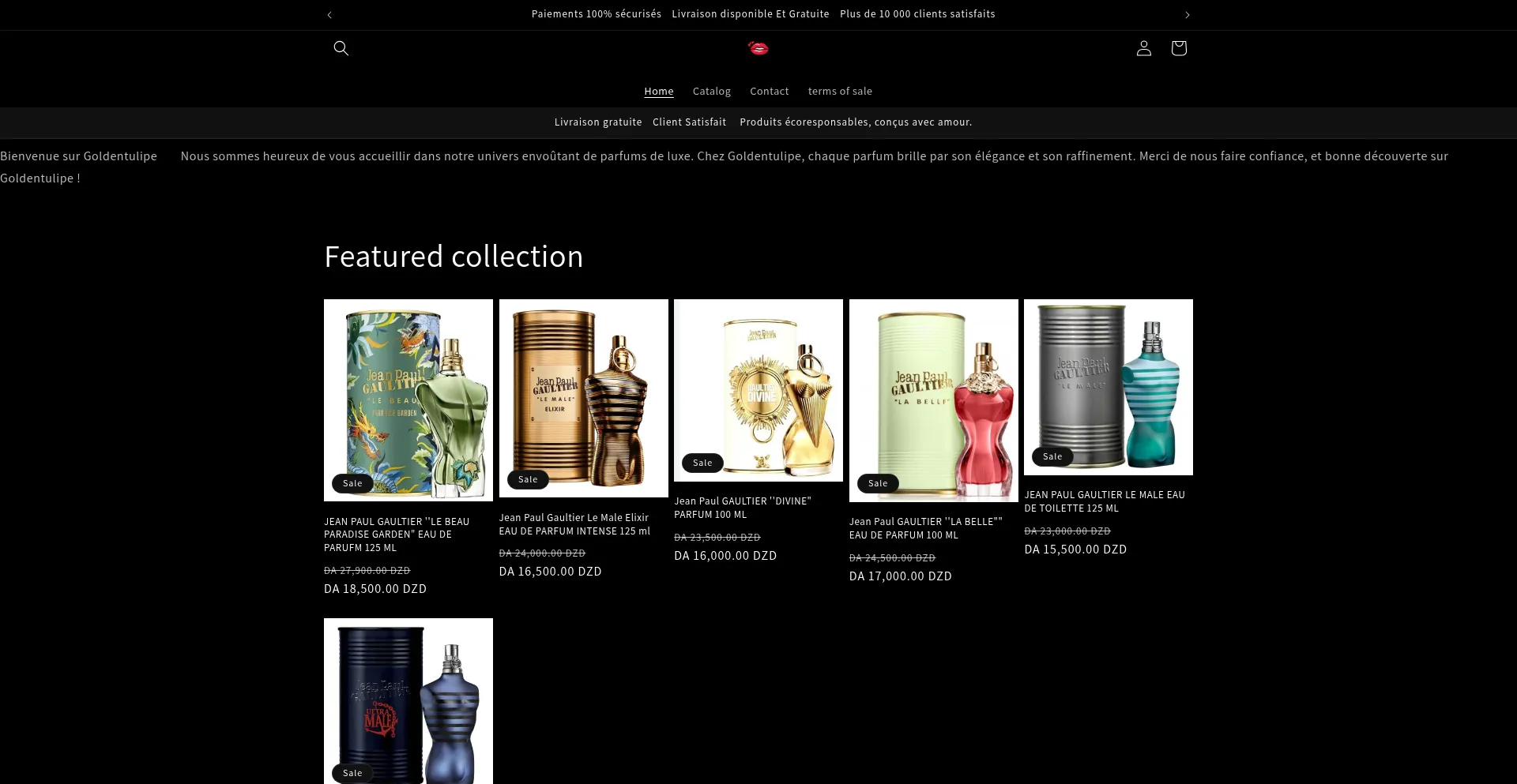 Website screenshot of Goldentulipe.com