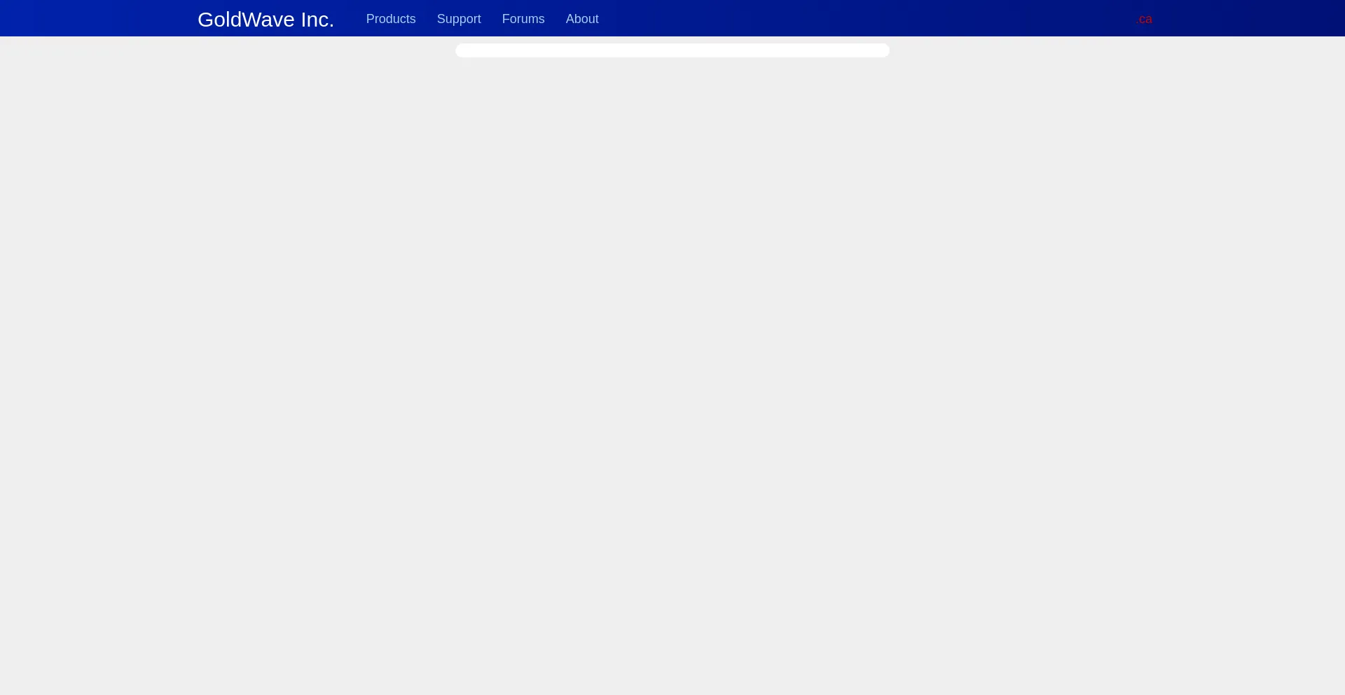 Website screenshot of Goldwave.com