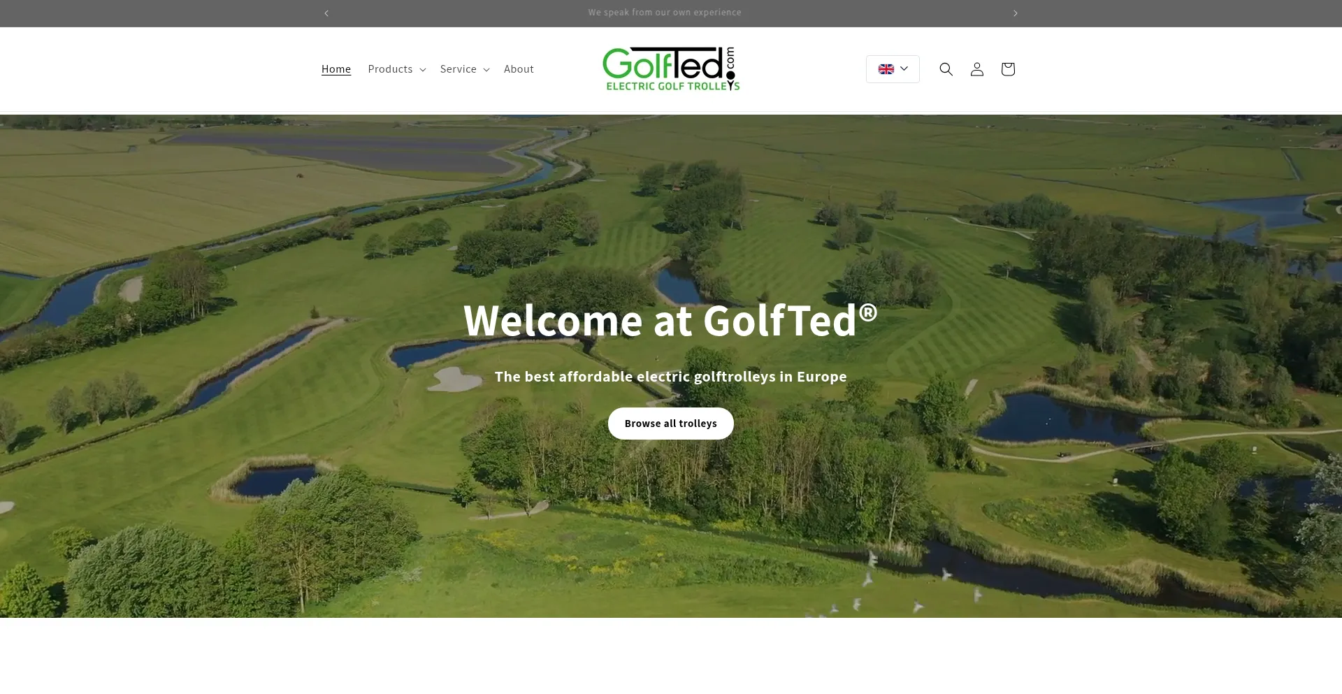 Website screenshot of Golfted.com