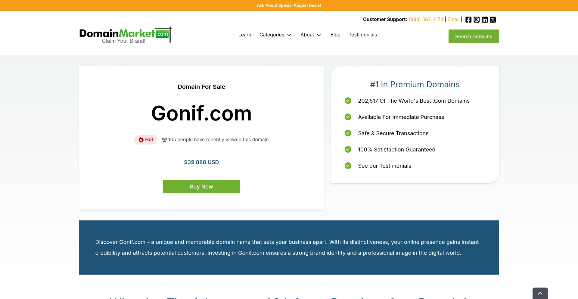 Website screenshot of Gonif.com
