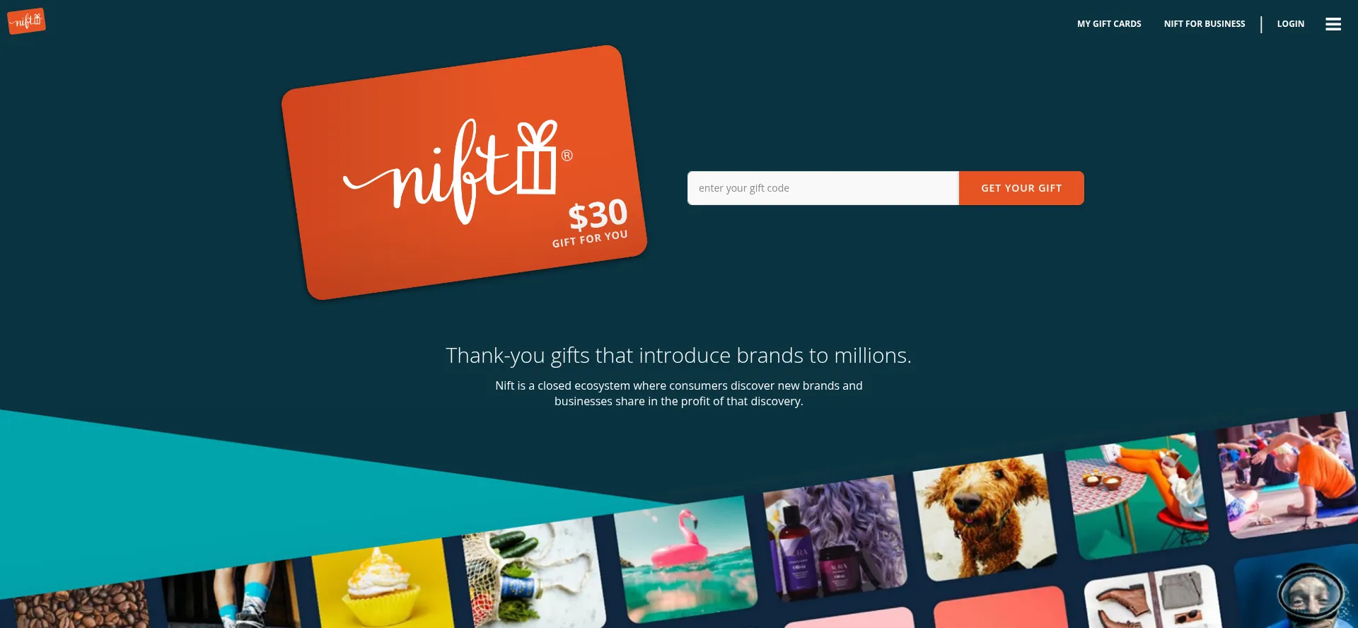 Website screenshot of Gonift.com